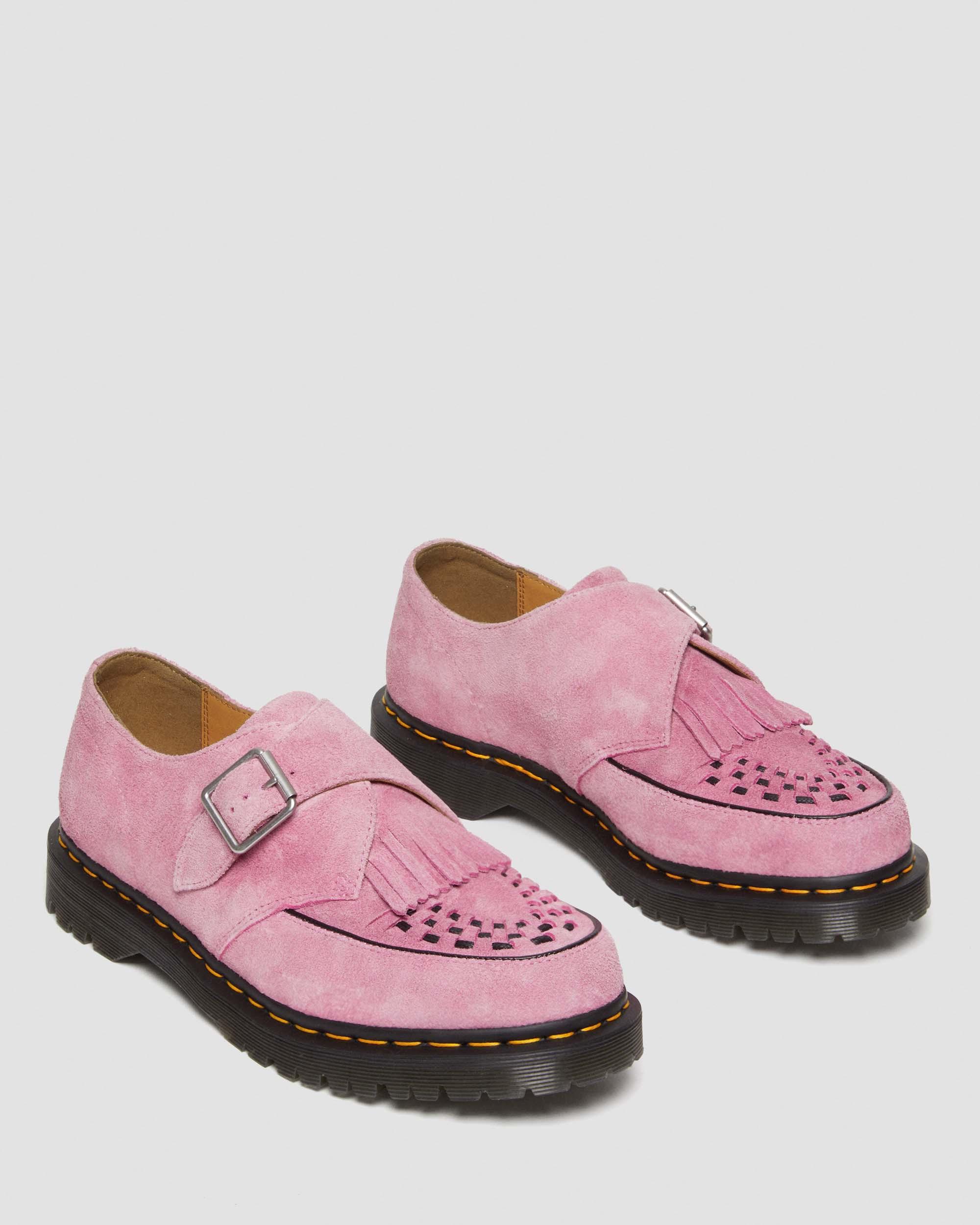 Ramsey Suede Kiltie Buckle Creepers in FONDANT PINK | Dr. Martens™