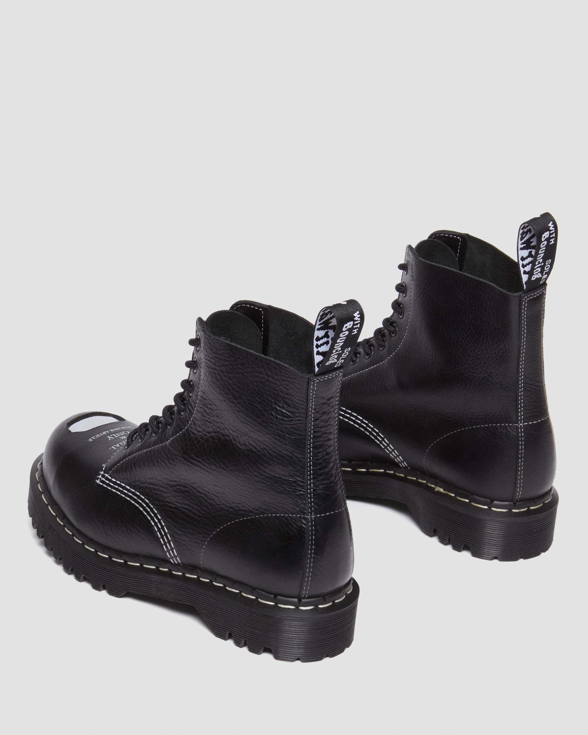 1460 Pascal Bex Steel Toe Leather Lace Up Boots in Black