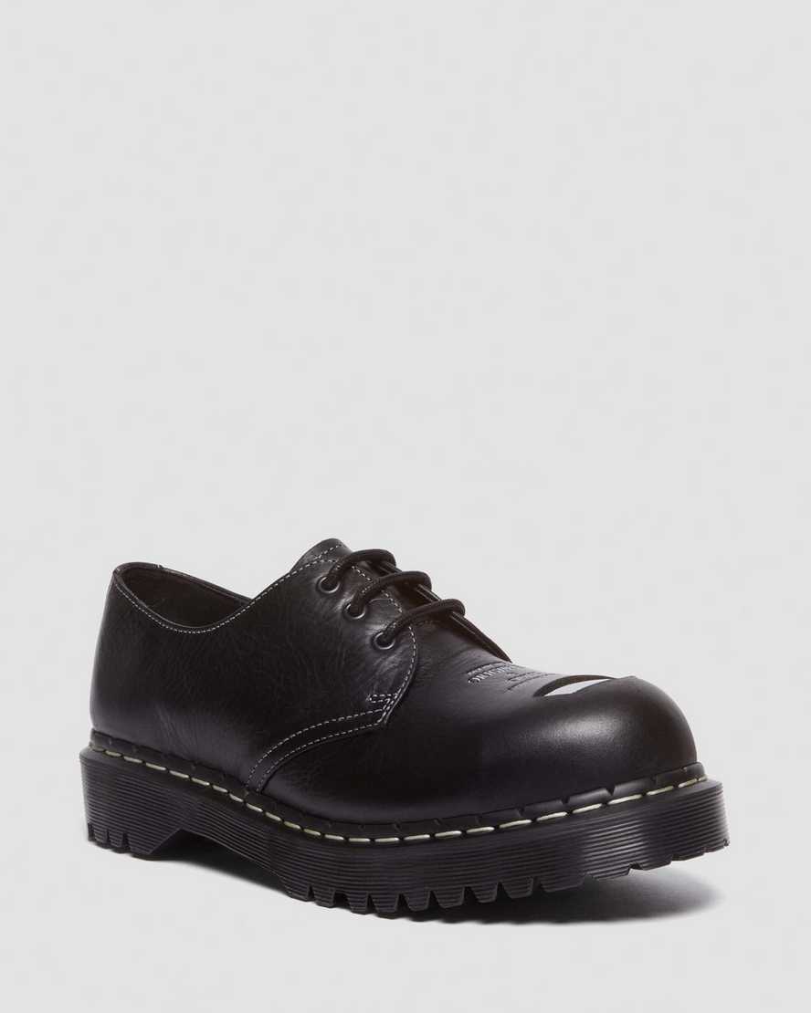 Dr. Martens 1461 Bex Steel Toe Leather Oxford Shoes In Black