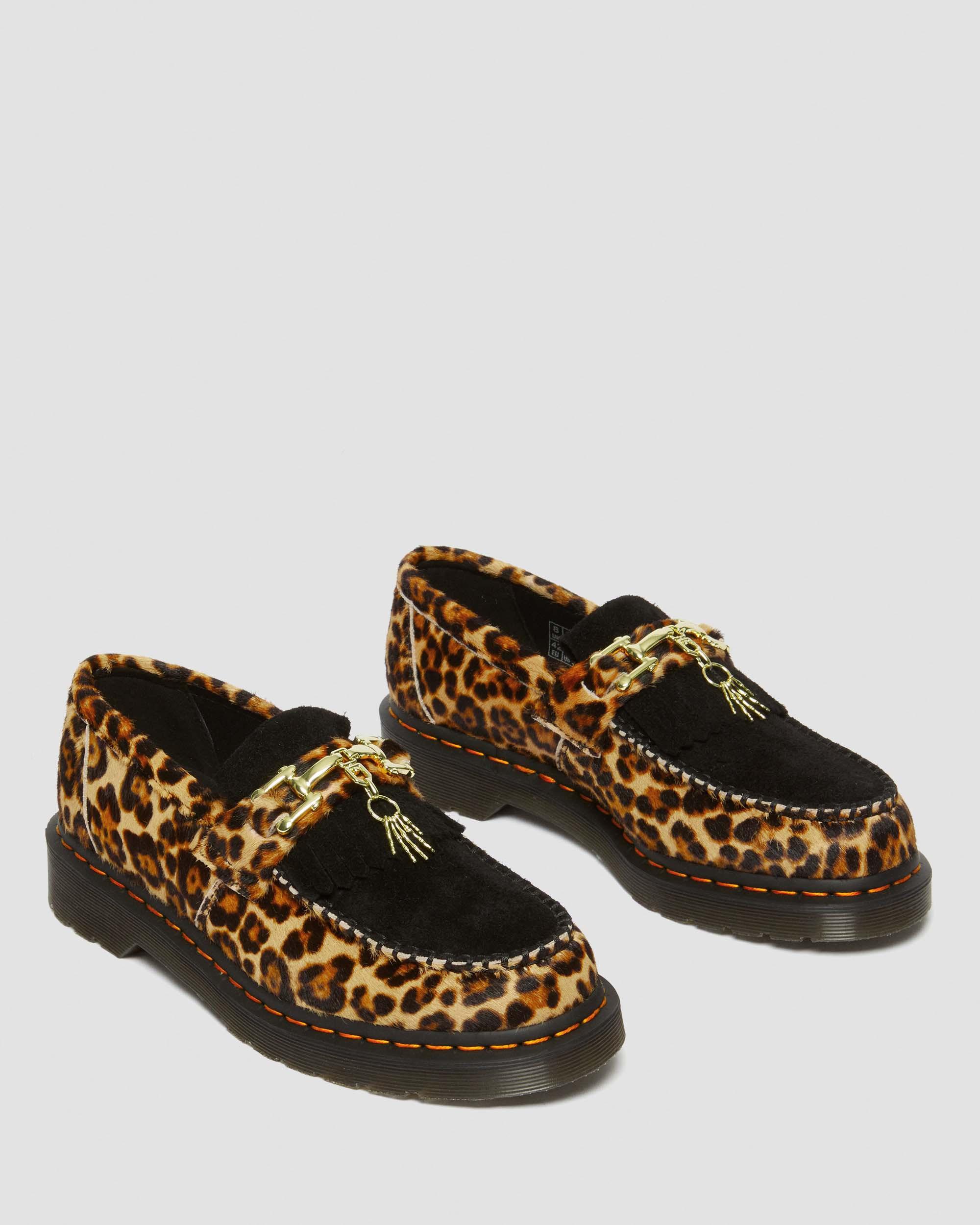 DR MARTENS Adrian Hair-On Leopard Print Snaffle Loafers