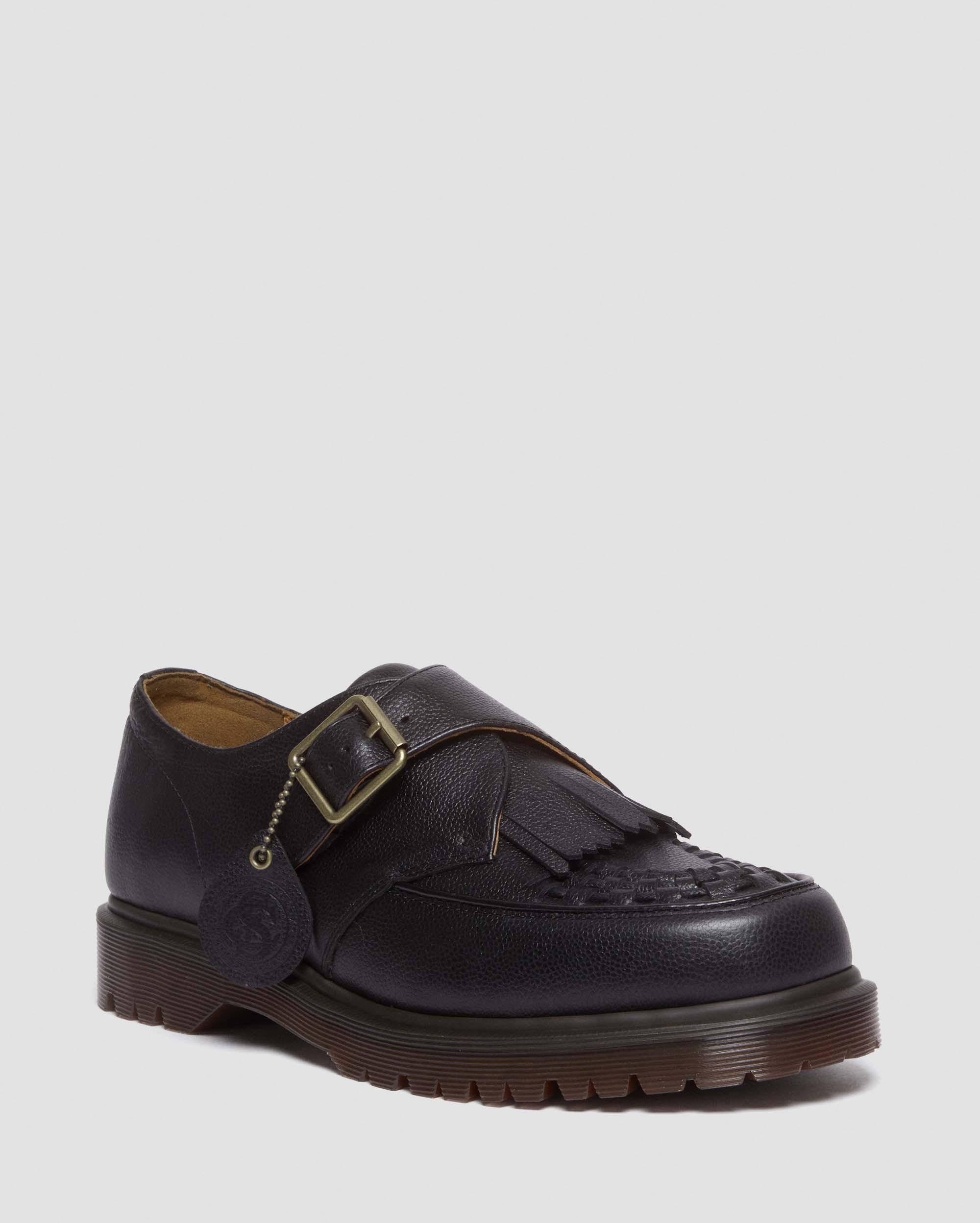Ramsey Westminster Leather Buckle Creepers in Black