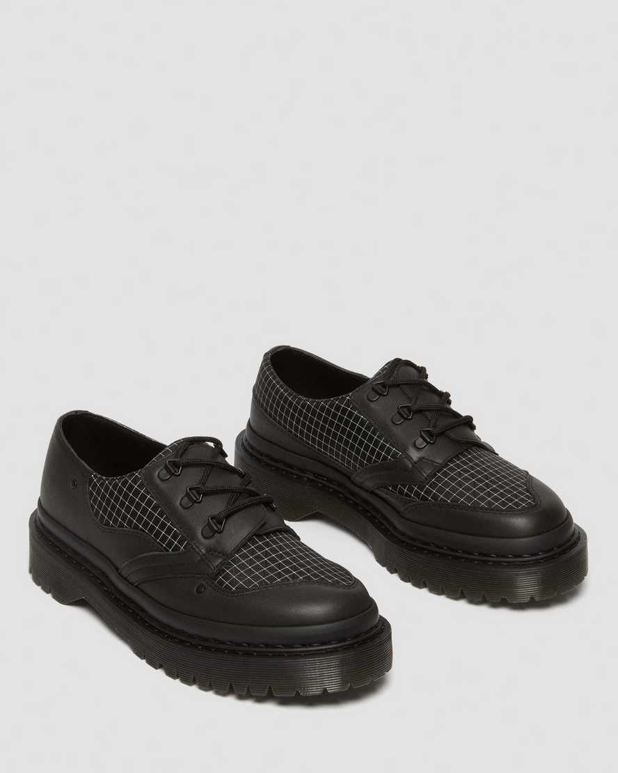 Shop Dr. Martens' 1461 Bex Ripstop Grid Oxford Shoes In Black