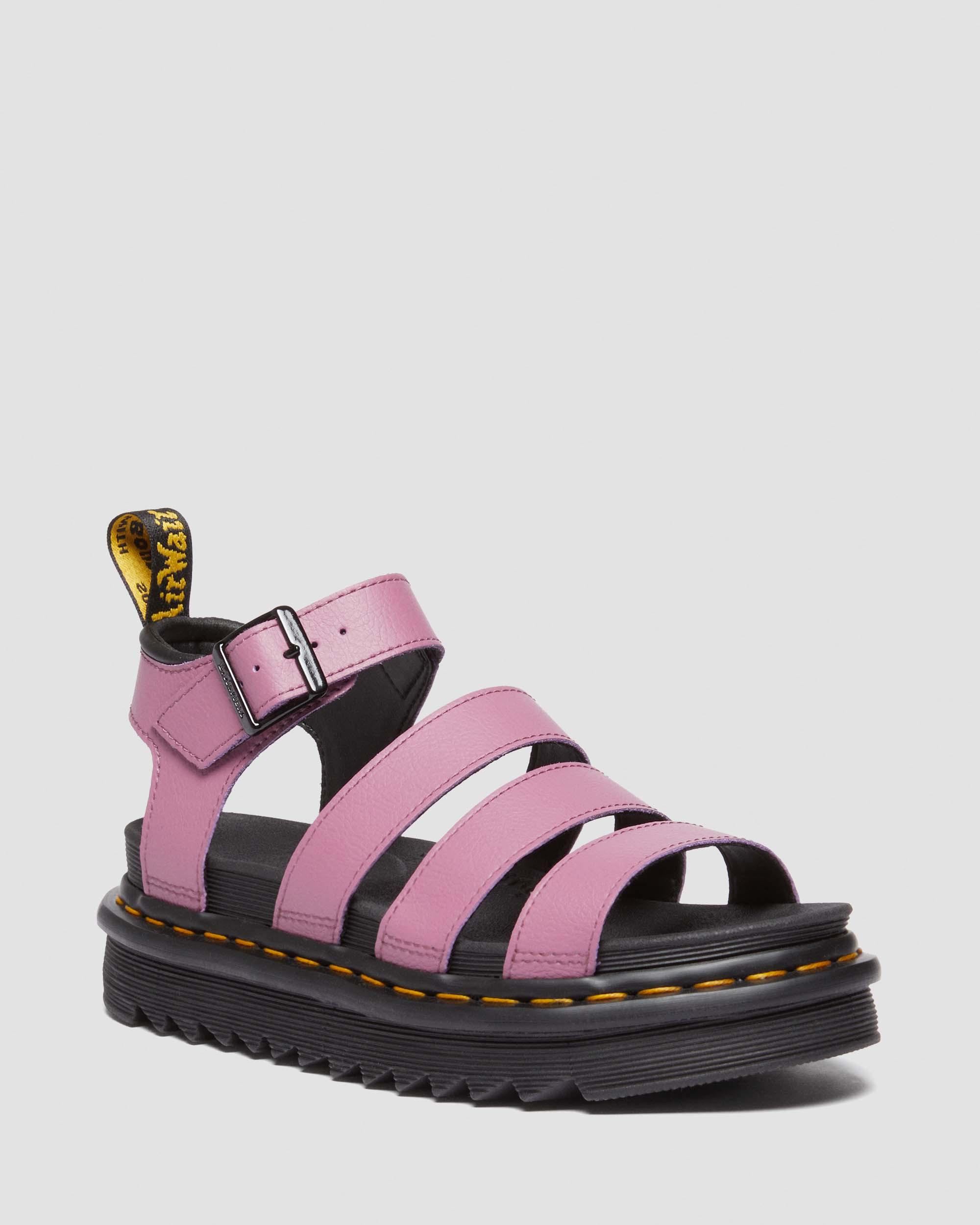 Blaire Athena Leather Strap Sandals in Muted Purple | Dr. Martens