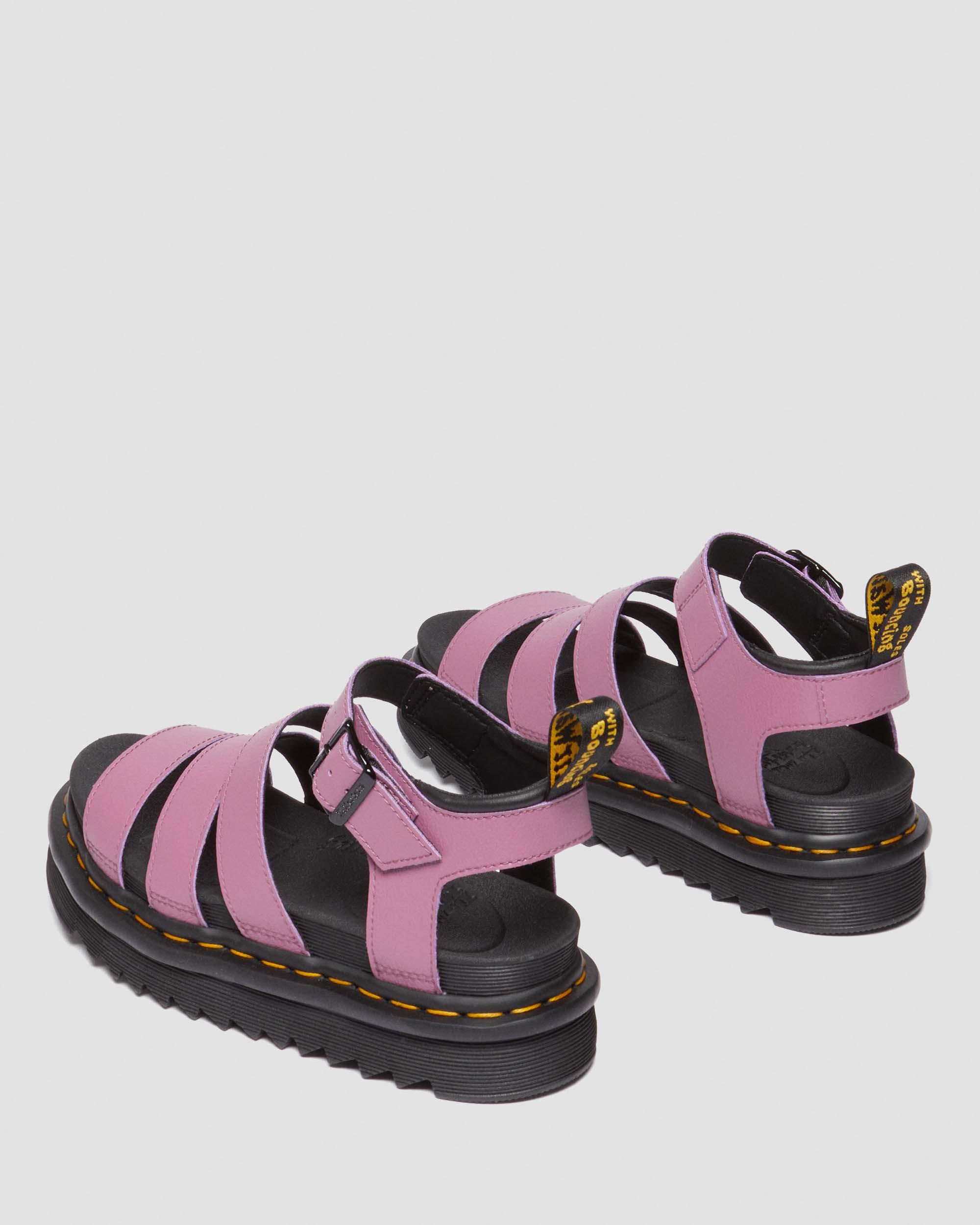Shop Dr. Martens' Blaire Athena Leather Strap Sandals In Pink,purple