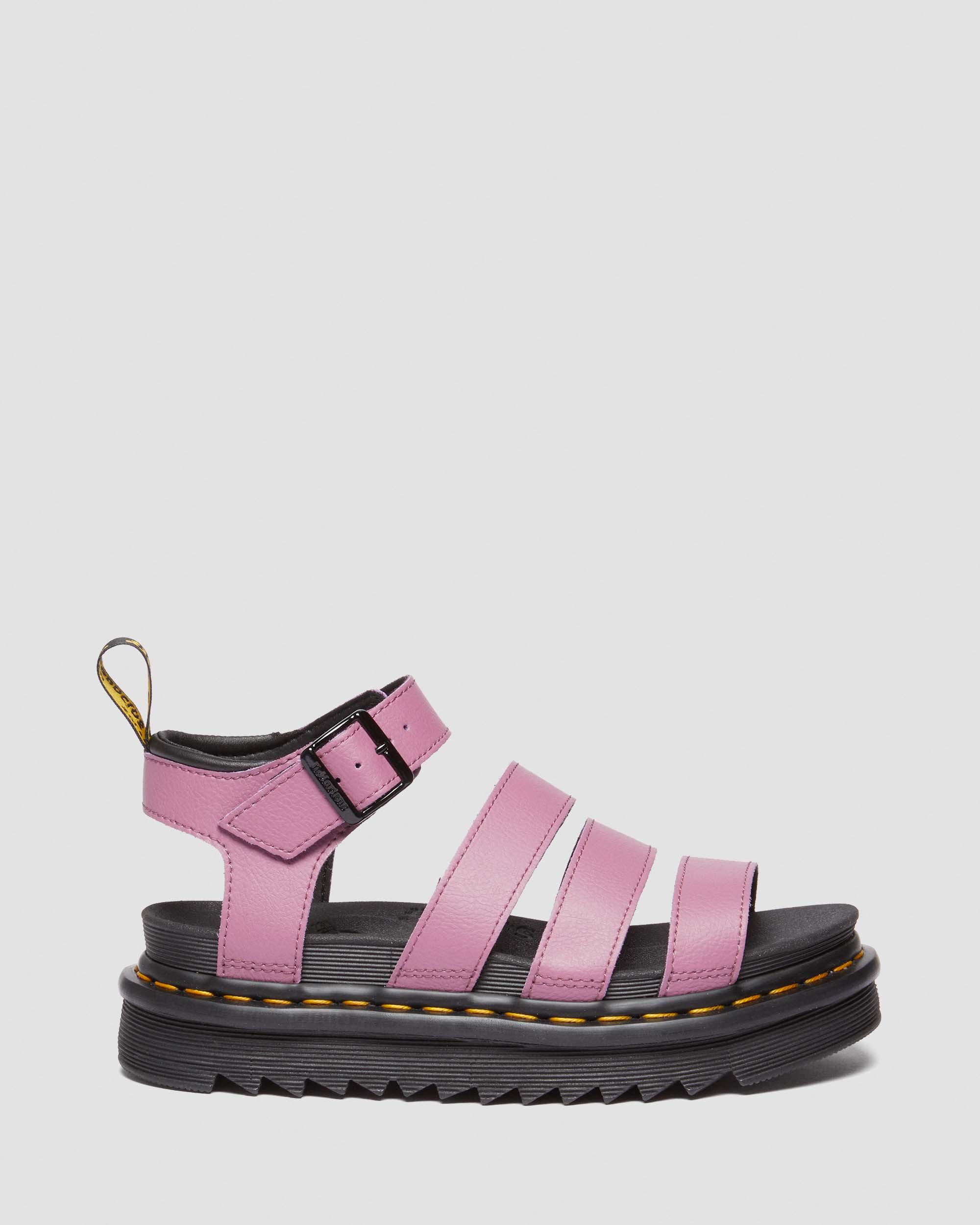 Shop Dr. Martens' Blaire Athena Leather Strap Sandals In Pink,purple