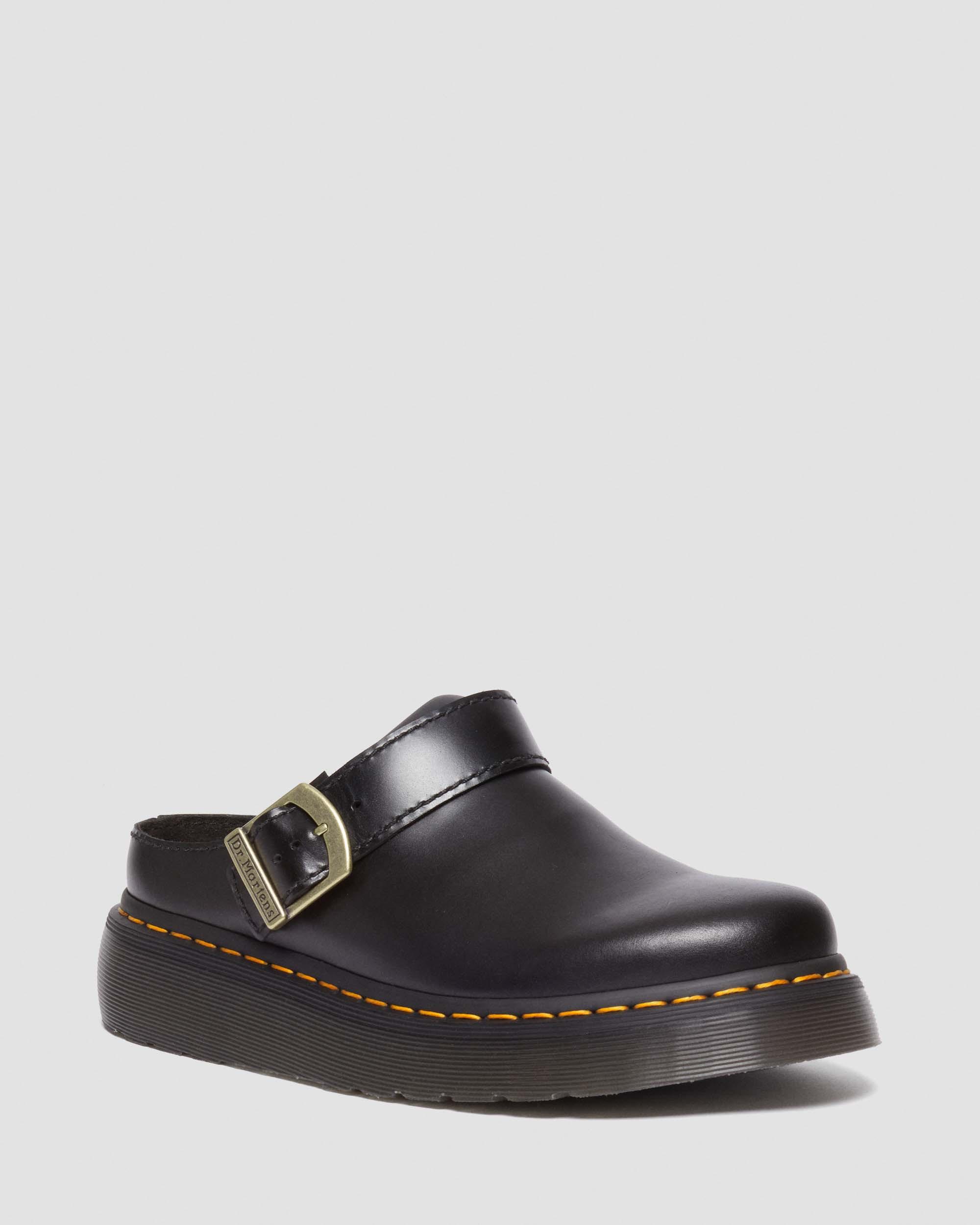 Mules plateformes Laketen en cuir in BLACK ATLAS