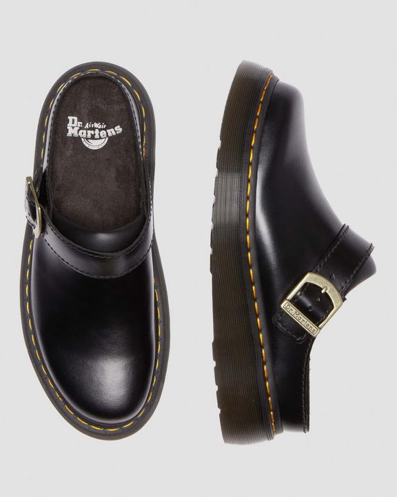 Platform Mules in pelle LaketenPlatform Mules in pelle Laketen Dr. Martens