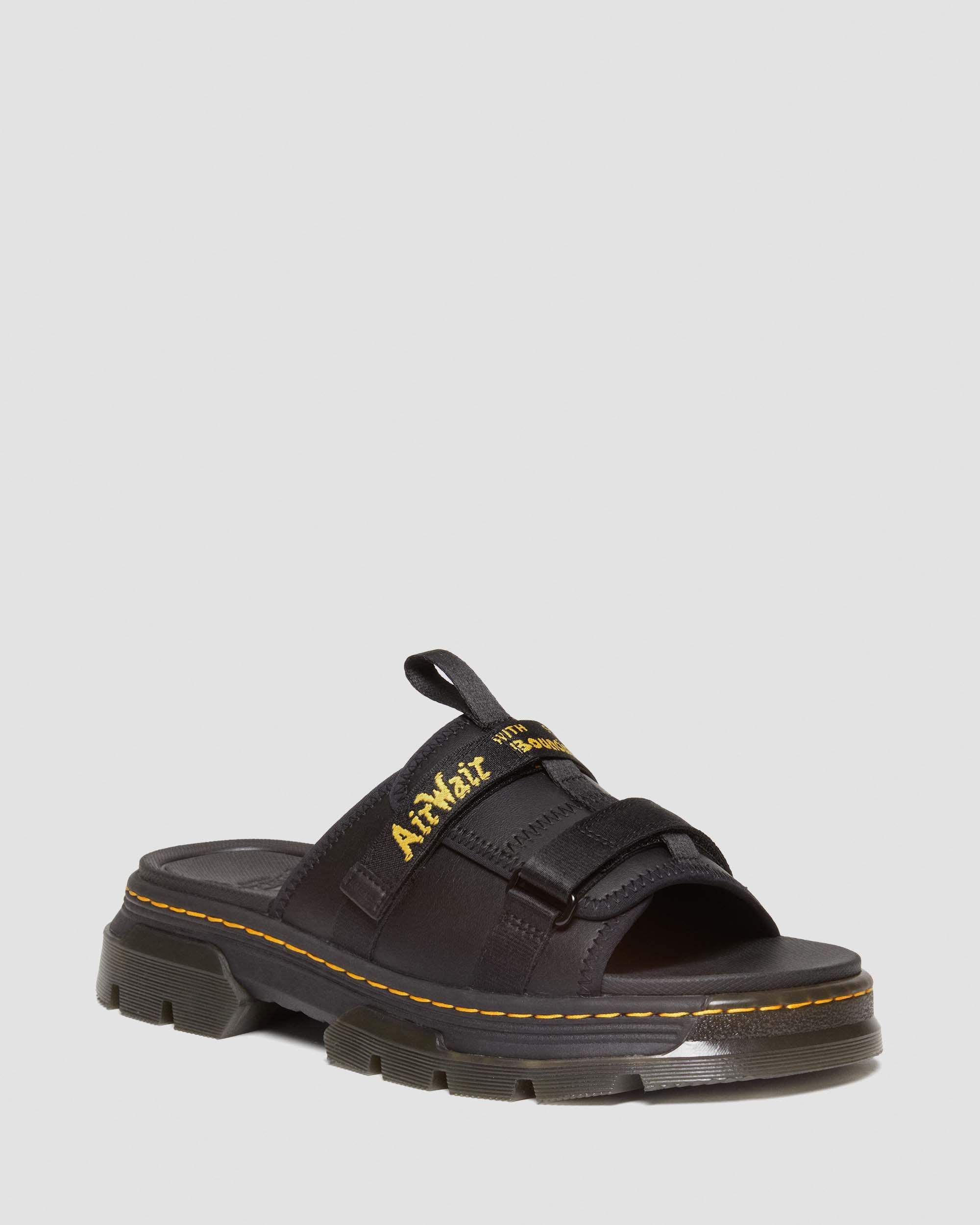 Ayce Leather & Webbing Sandals in Black