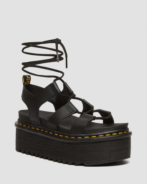 Nartilla Athena Leather Gladiator Platform Sandals in Black Nartilla Athena Leather Gladiator Platform Sandals in Black