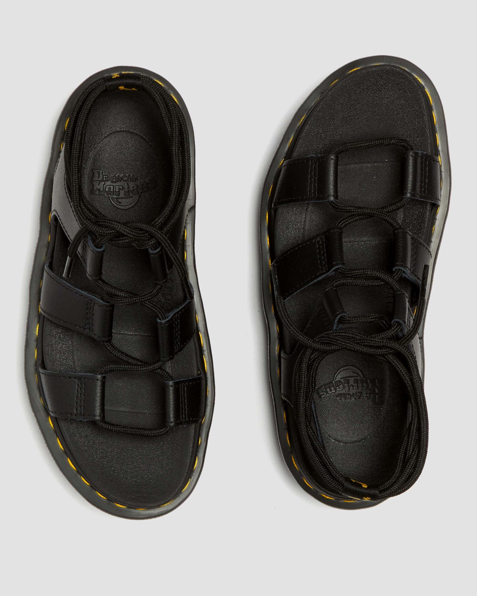 Nartilla Leather Gladiator Platform Sandals in Black