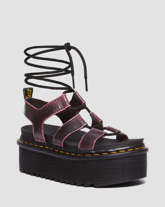 Nartilla Distressed Leather Platform Gladiator Sandals in Nartilla Distressed Leather Platform Gladiator Sandals in