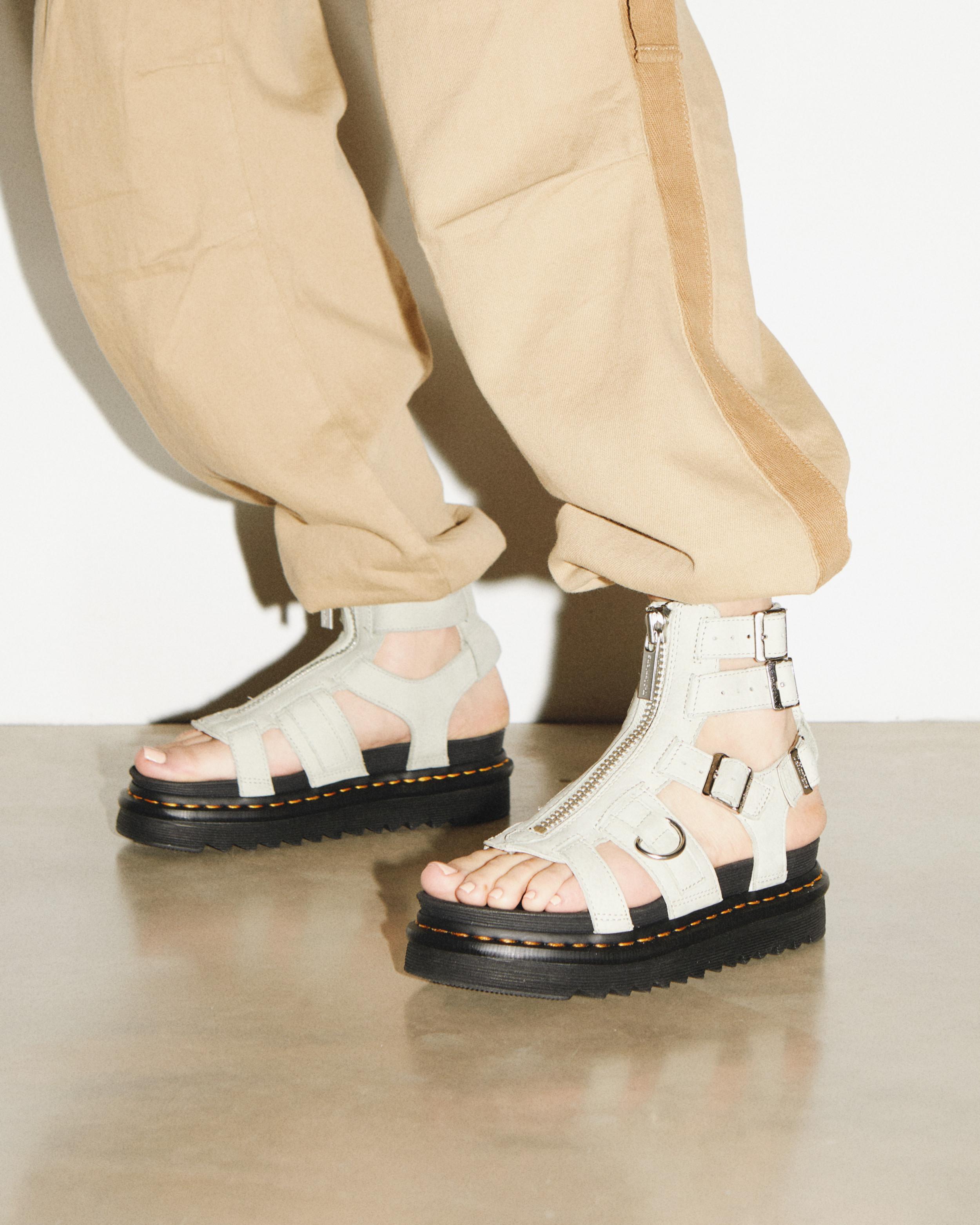 Olson Tumbled Nubuck Leather Gladiator Zip Sandals | Dr. Martens