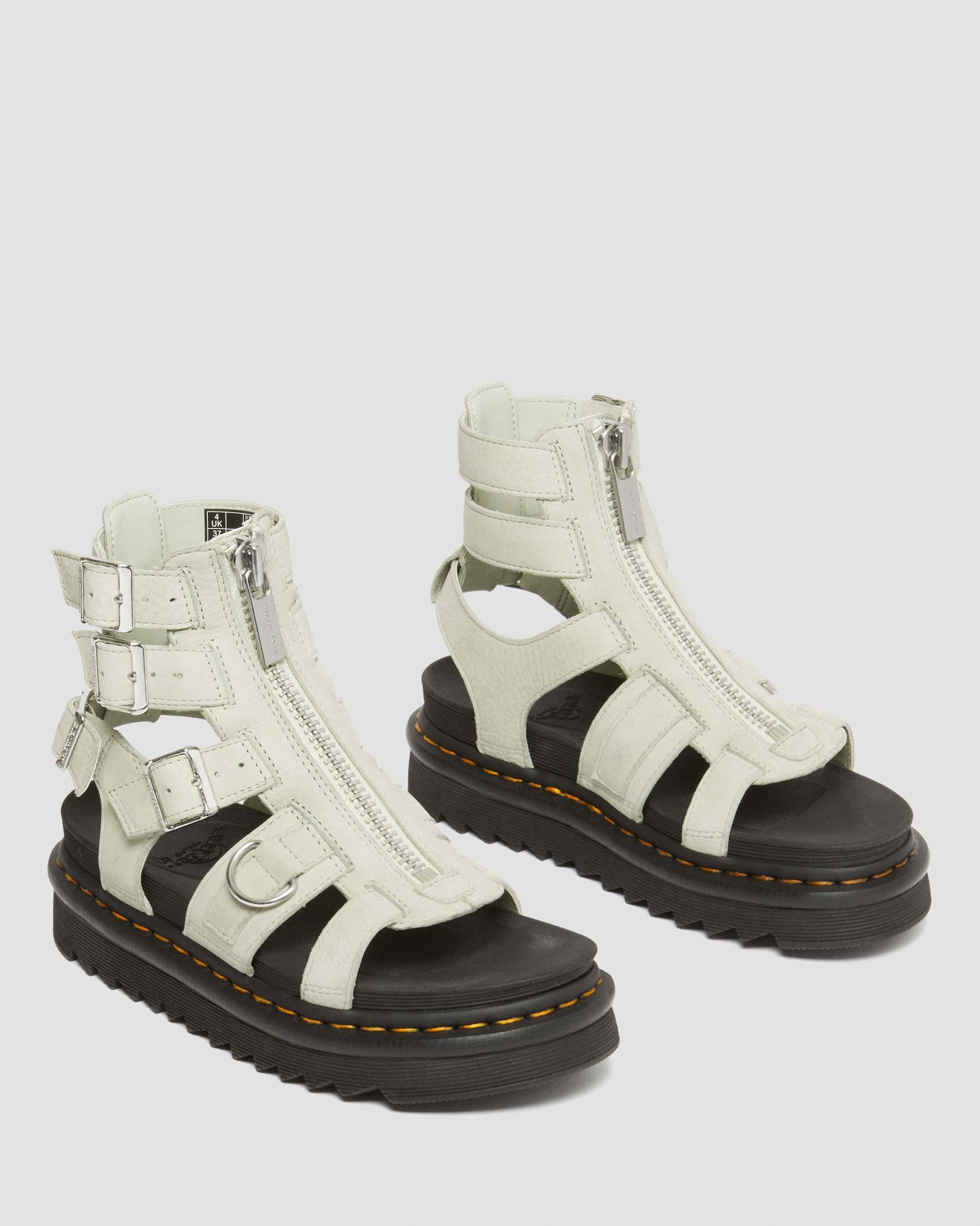 Olson Tumbled Nubuck Leather Gladiator Zip Sandals | Dr. Martens