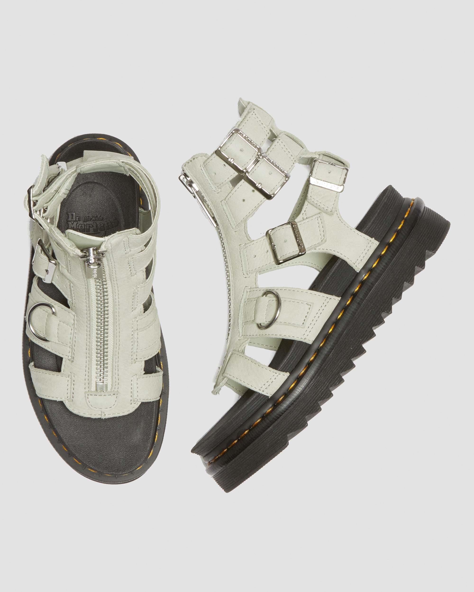 Olson Tumbled Nubuck Leather Gladiator Zip Sandals | Dr. Martens