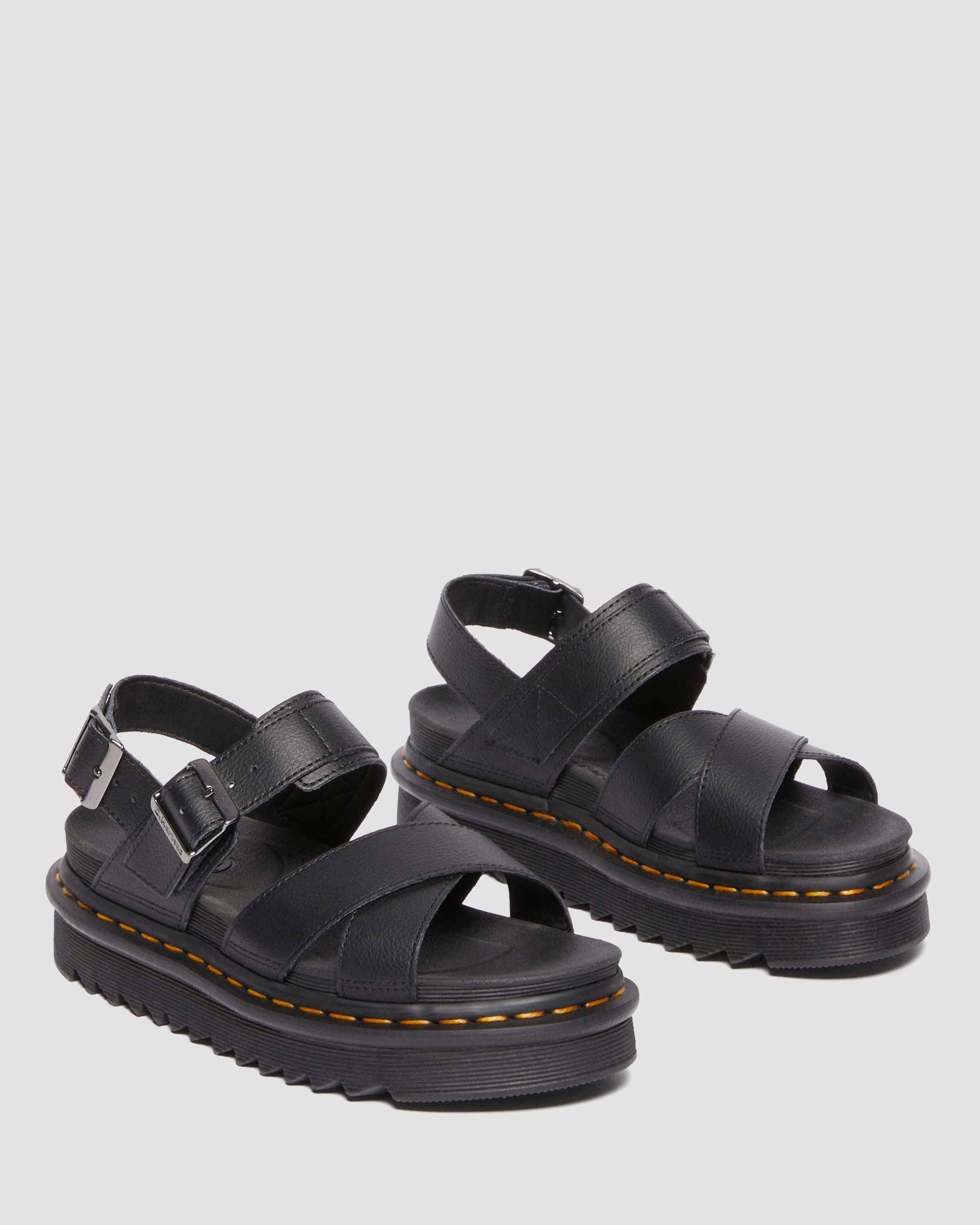 Voss II Athena leather strap sandals in BLACK