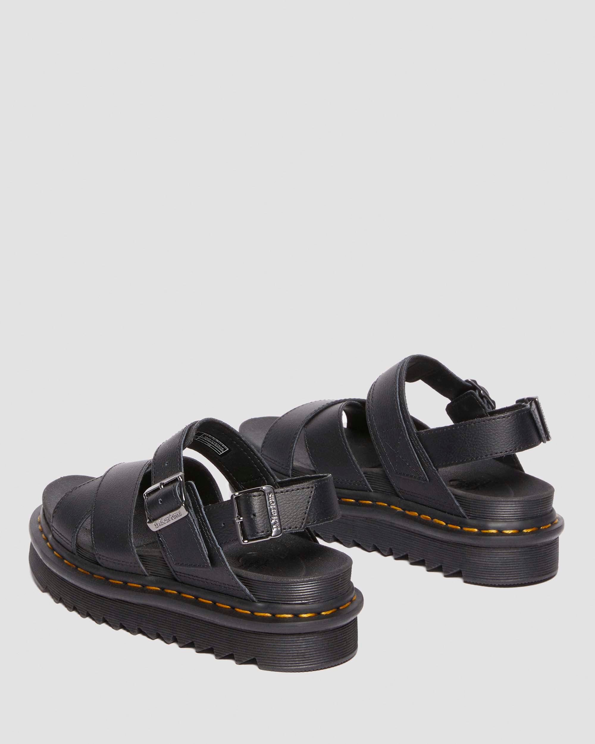 Voss II Athena leather strap sandals in BLACK