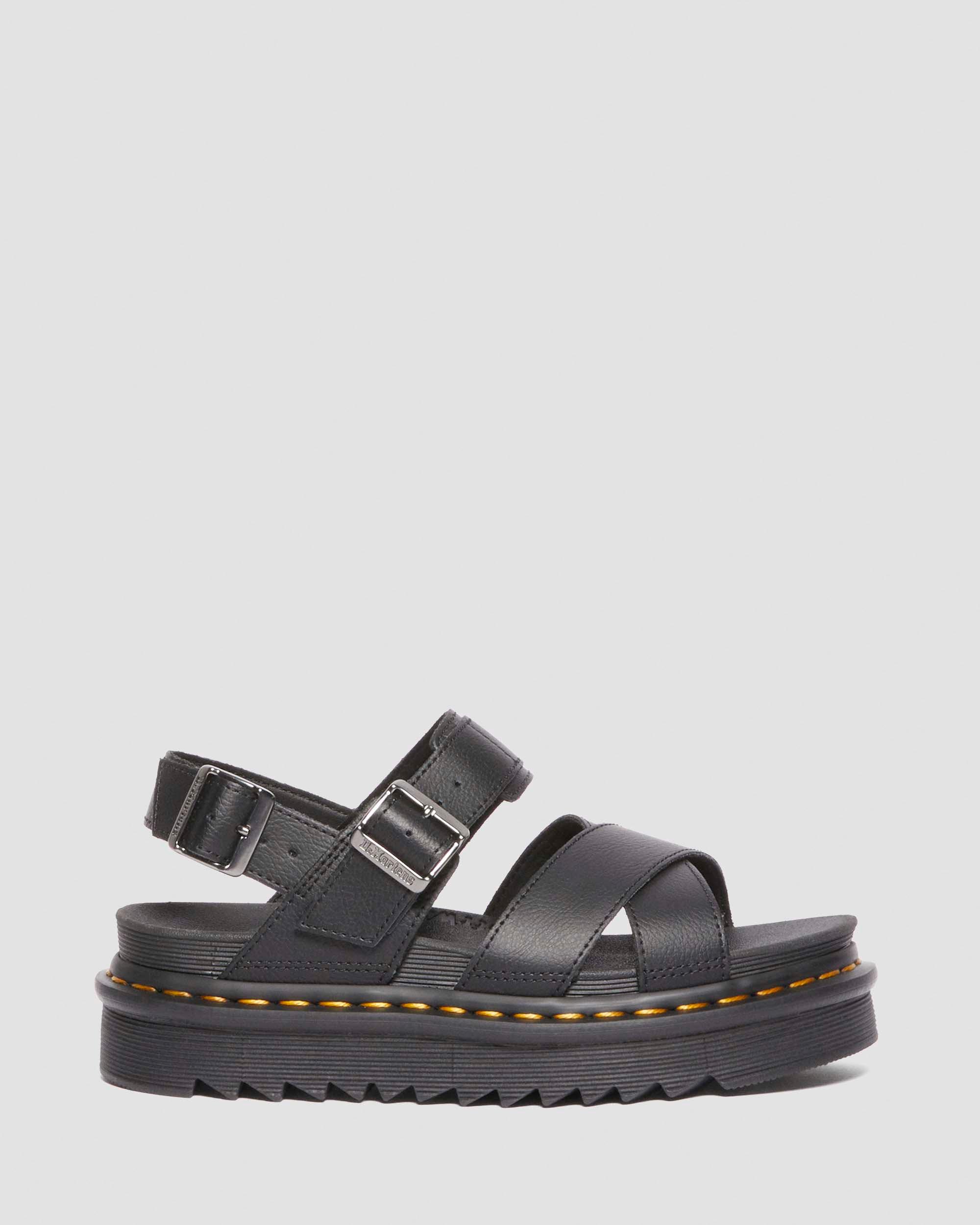 Voss II Athena leather strap sandals in BLACK