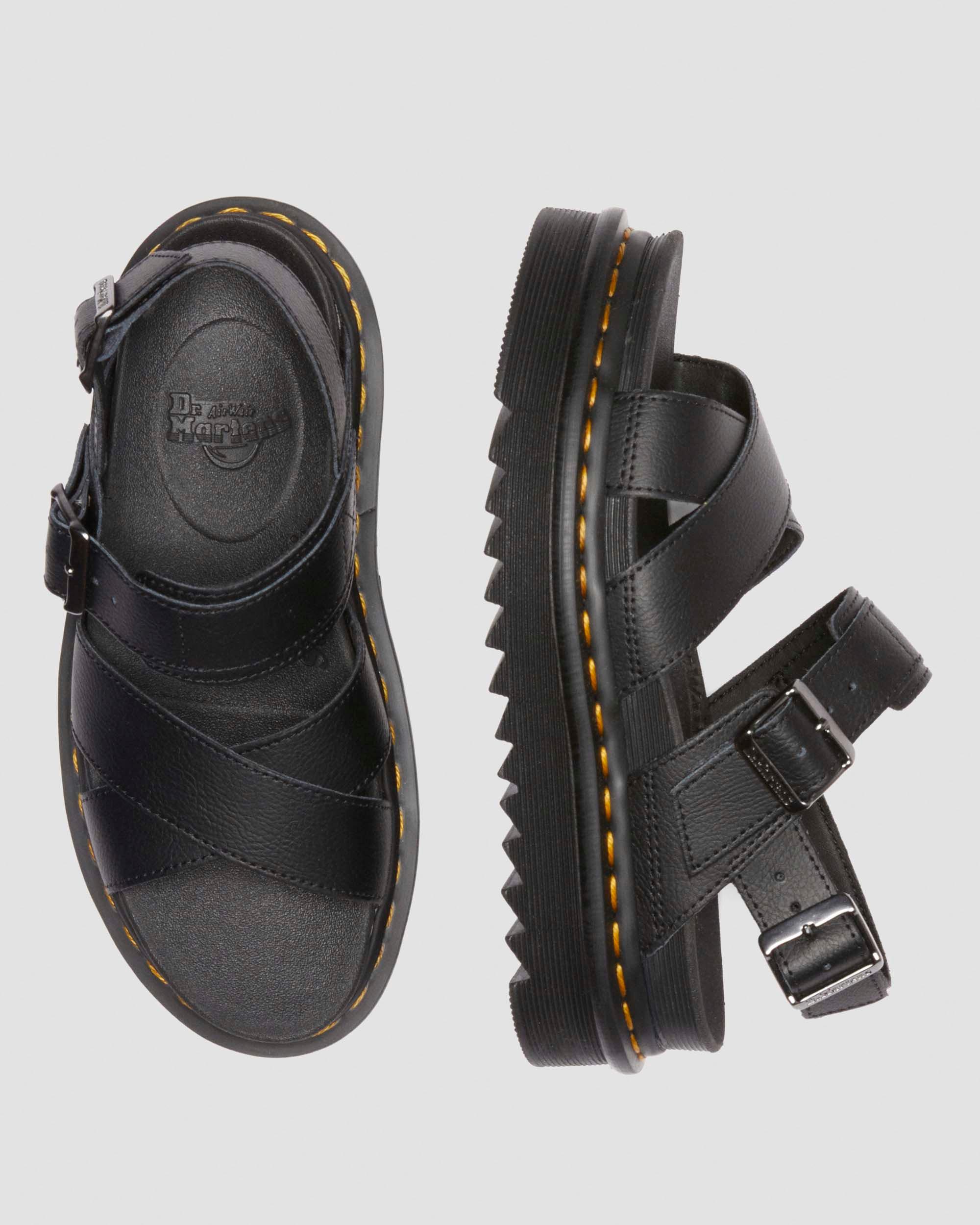 Voss II Athena leather strap sandals in BLACK