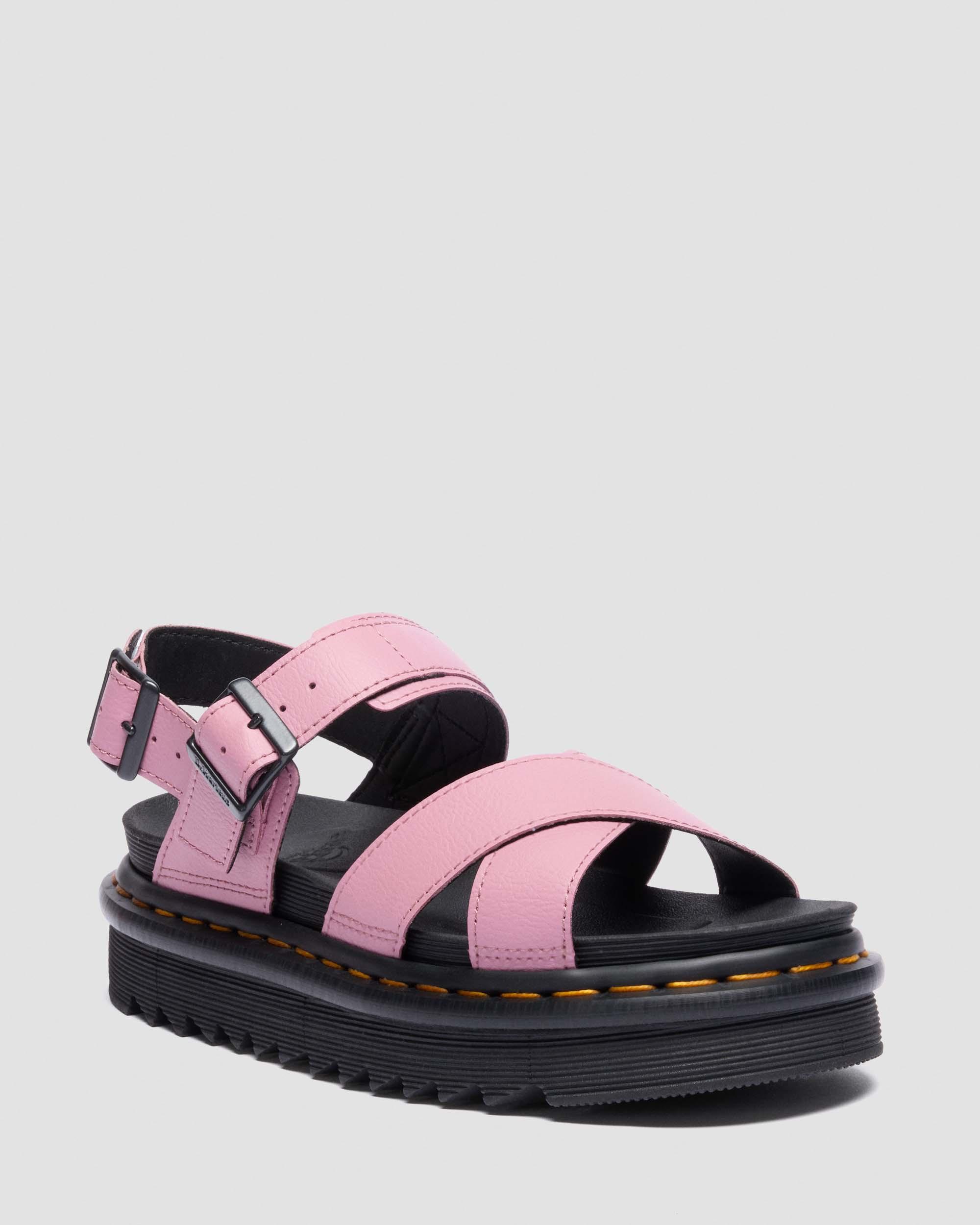 Voss II Athena Leather Strap Sandals in DUSTY ROSE