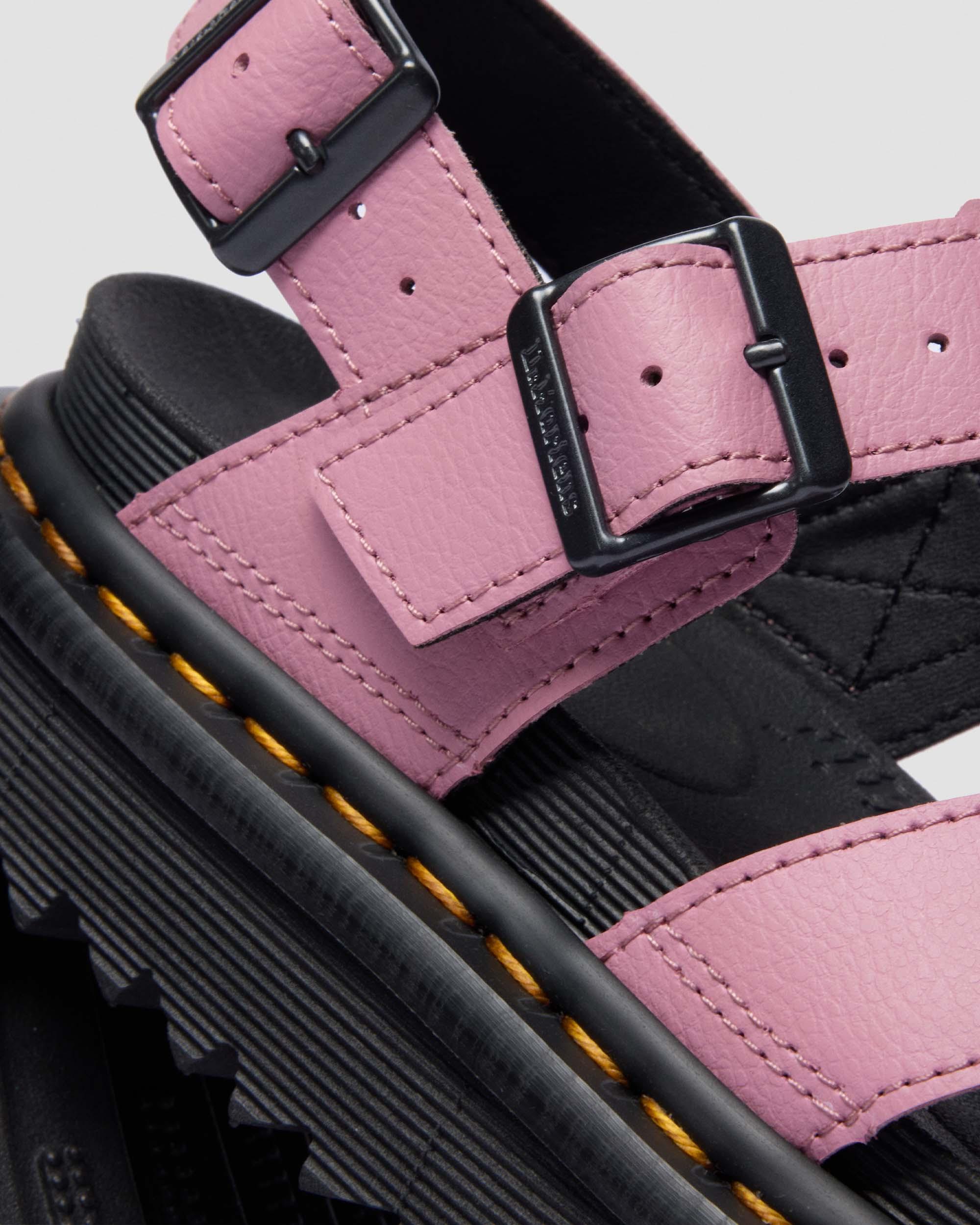 Voss II Athena leren sandalen met riem in Dusty Roze