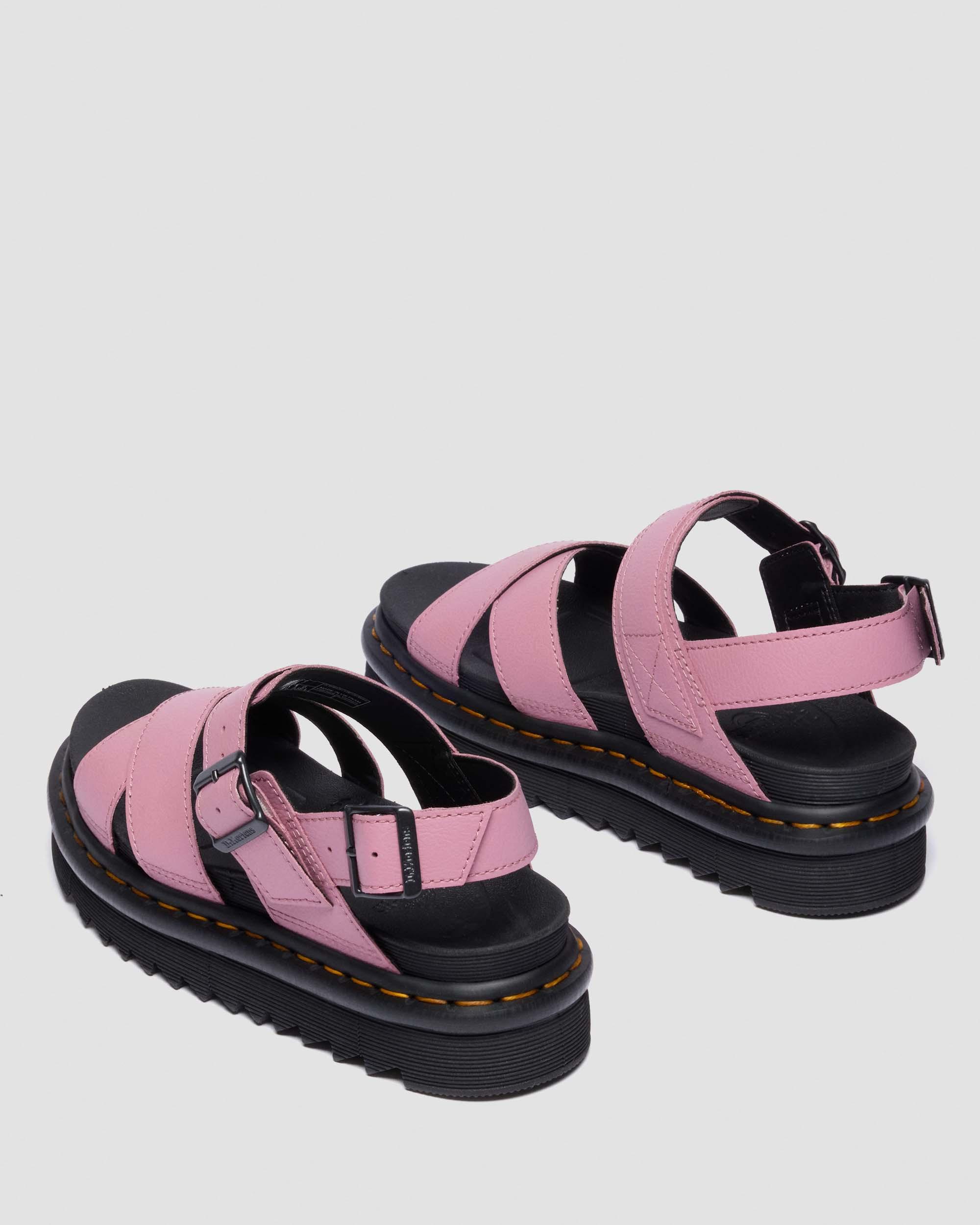 Voss II Athena leren sandalen met riem in Dusty Roze
