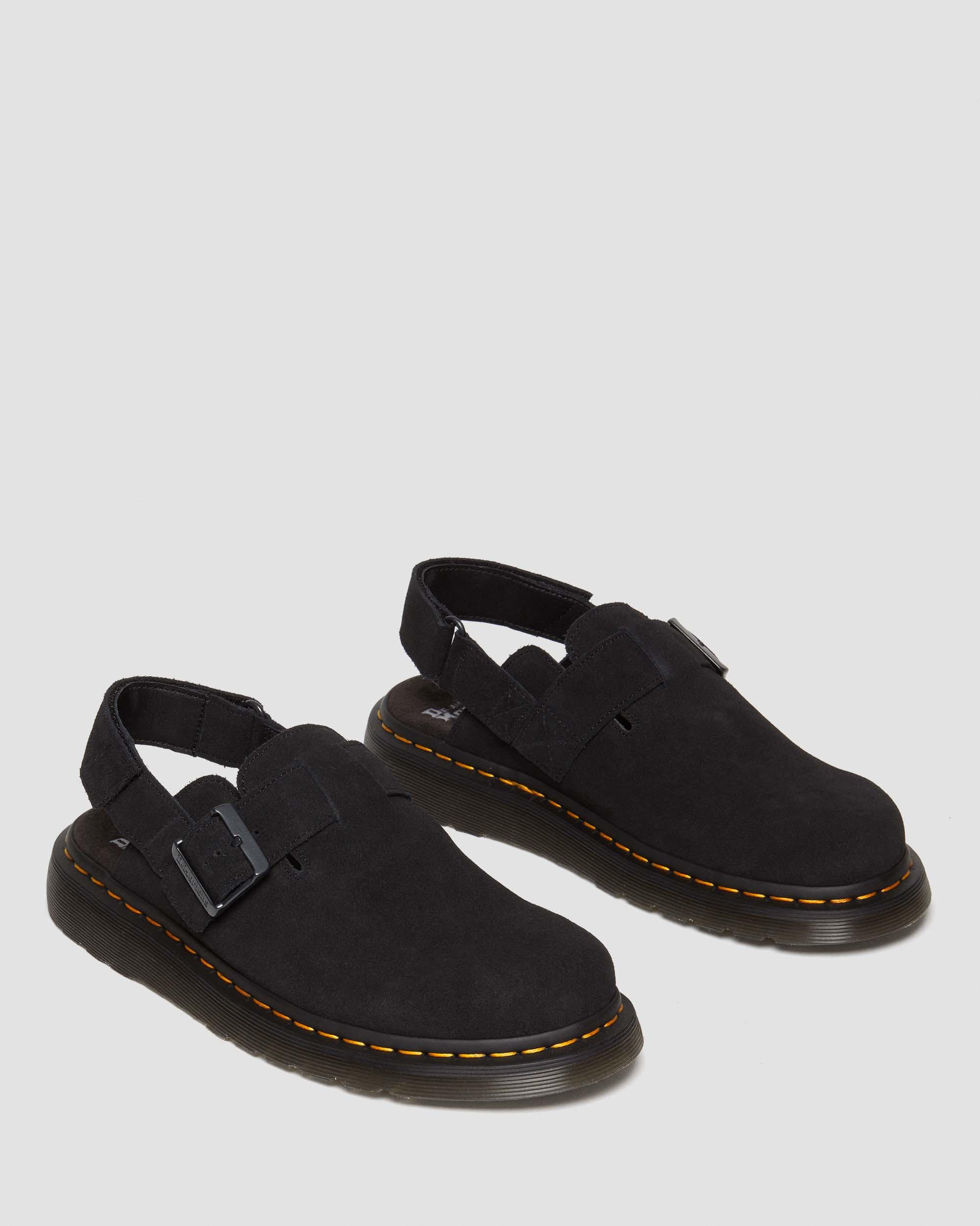 Jorge II Suede Slingback Mules in Black | Dr. Martens