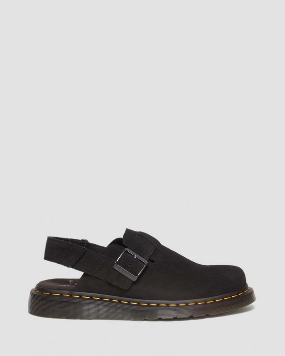 Jorge II Suede Slingback Mules in Black | Dr. Martens Jorge II Suede Slingback Mules in Black | Dr. Martens