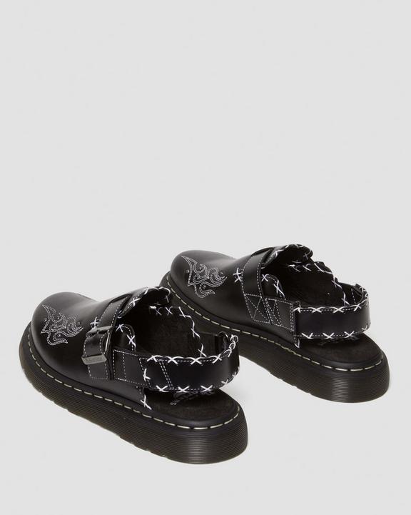 Jorge II Gothic Americana Leather Slingback Mules in Black Jorge II Gothic Americana Leather Slingback Mules in Black