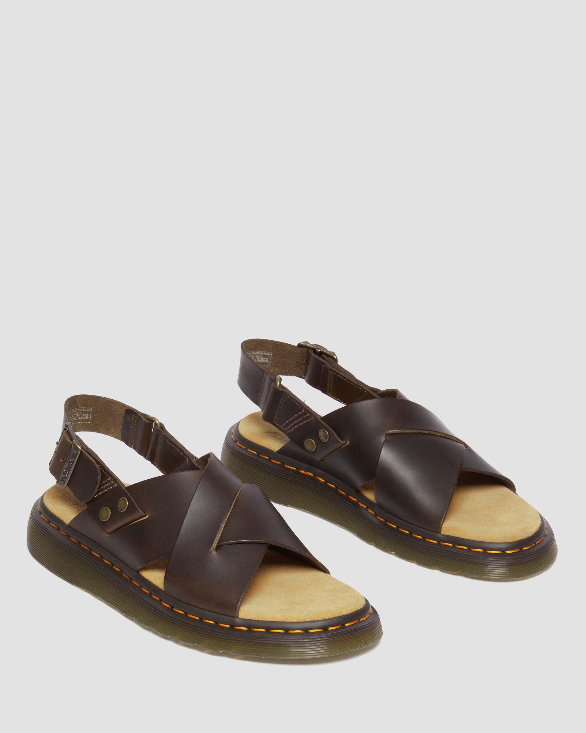 Zane Brando Leather Slingback Sandals in BRACKEN BROWN | Dr. Martens™