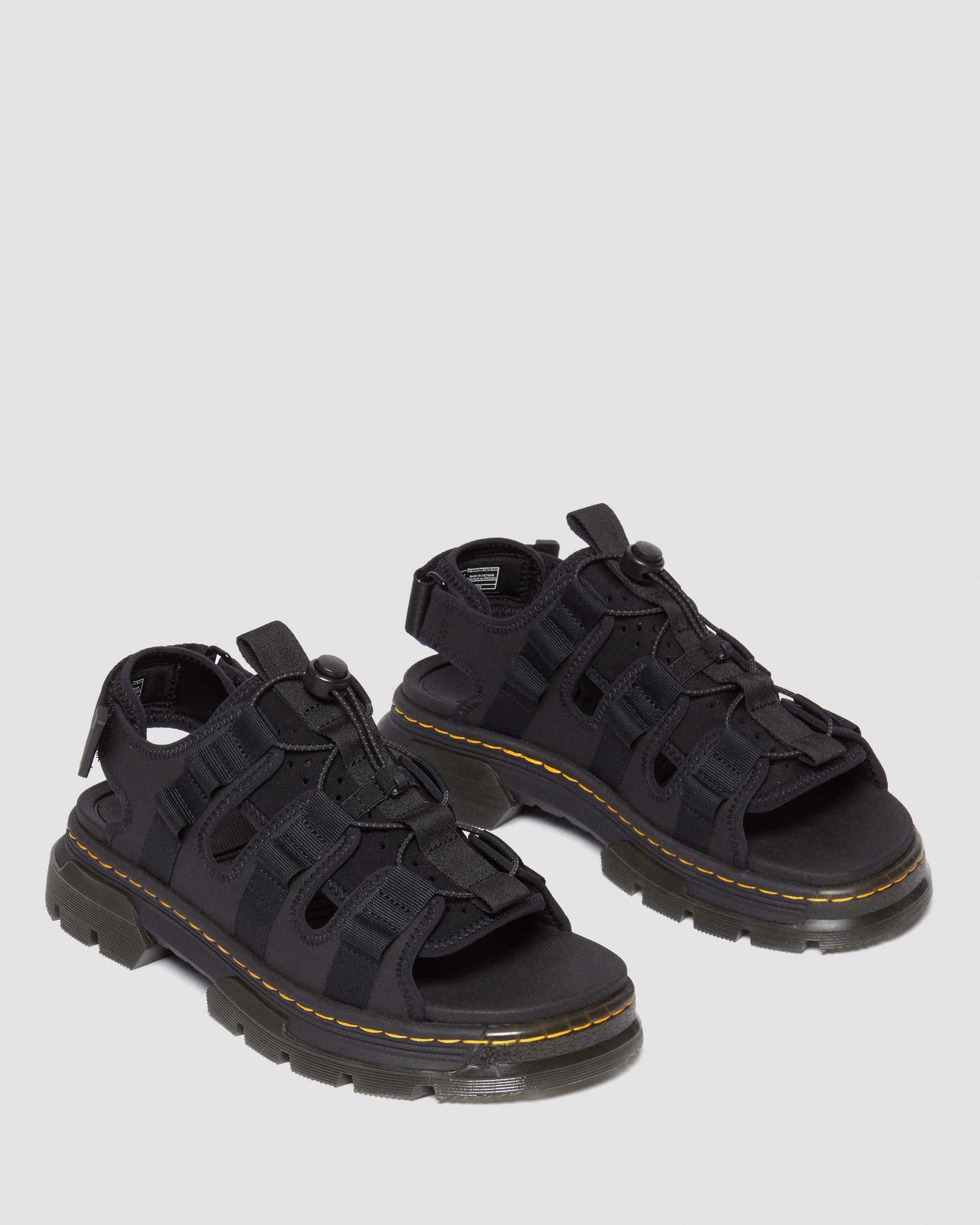 Jericho Leather & Neoprene Hybrid Sandals in BLACK | Dr. Martens™