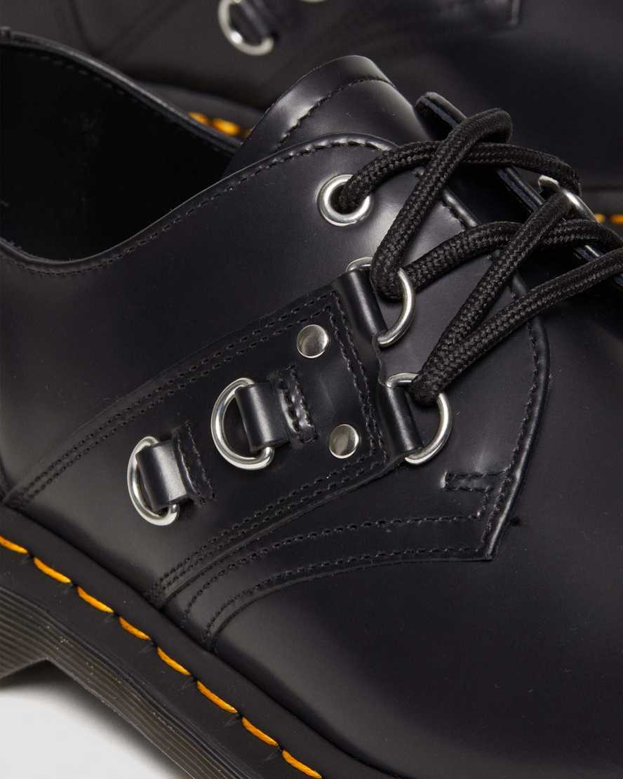 Shop Dr. Martens' 1461 Hardware Polished Smooth Leather Oxford Shoes In Black