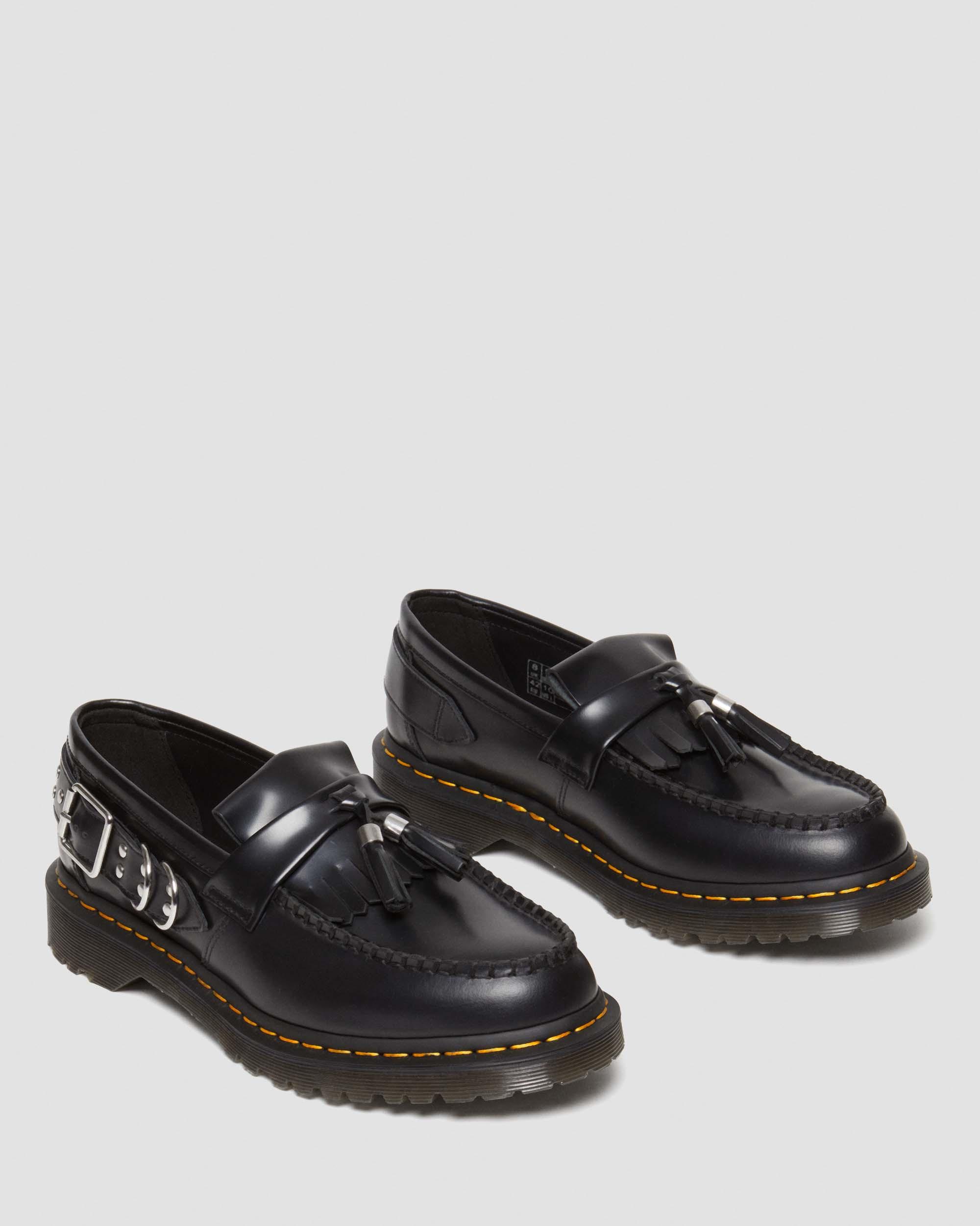 Shop Dr. Martens' Adrian Hardware Polished Smooth Tassel Loafers In Black