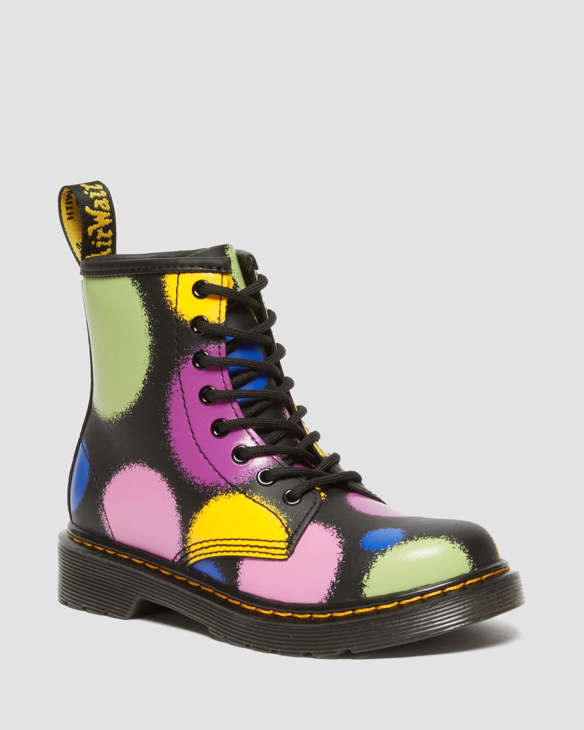 Junior 1460 Haze Hydro Leather Lace Up Boots in BLACK | Dr. Martens™