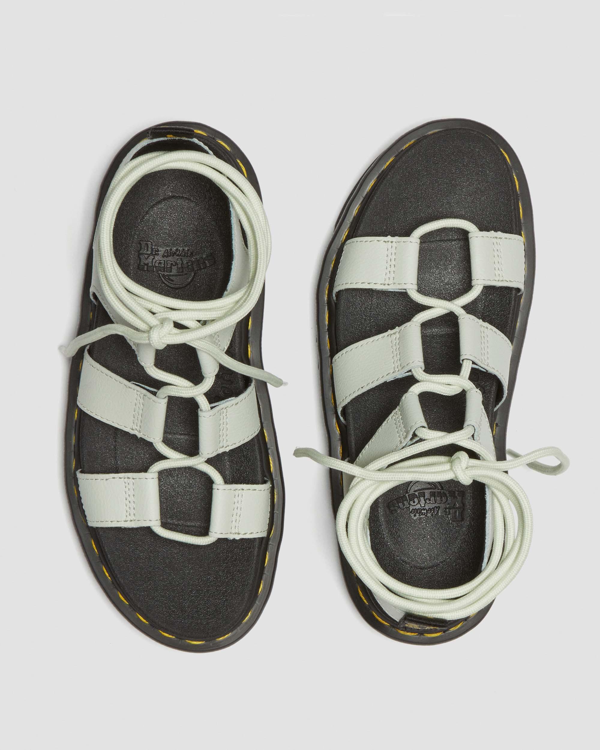 Gladiator-sandaler i Nartilla-læder in Smoked Mint