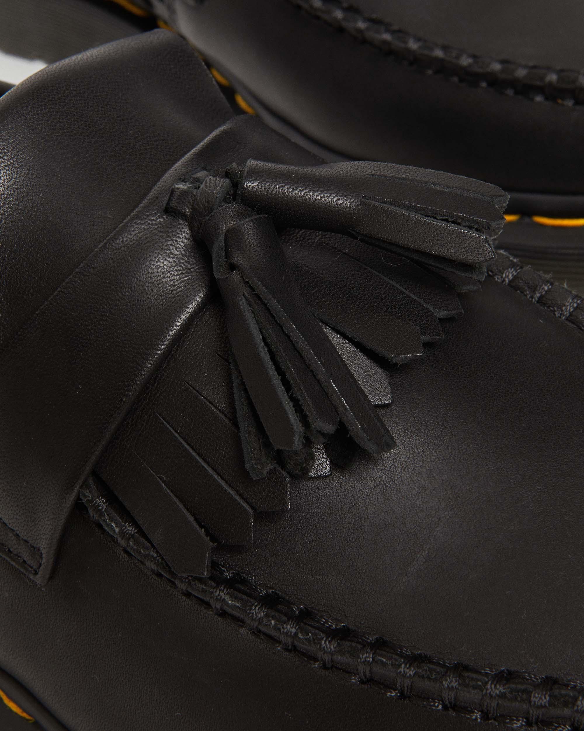 Adrian Woven Leather Tassel Loafers in BLACK | Dr. Martens™