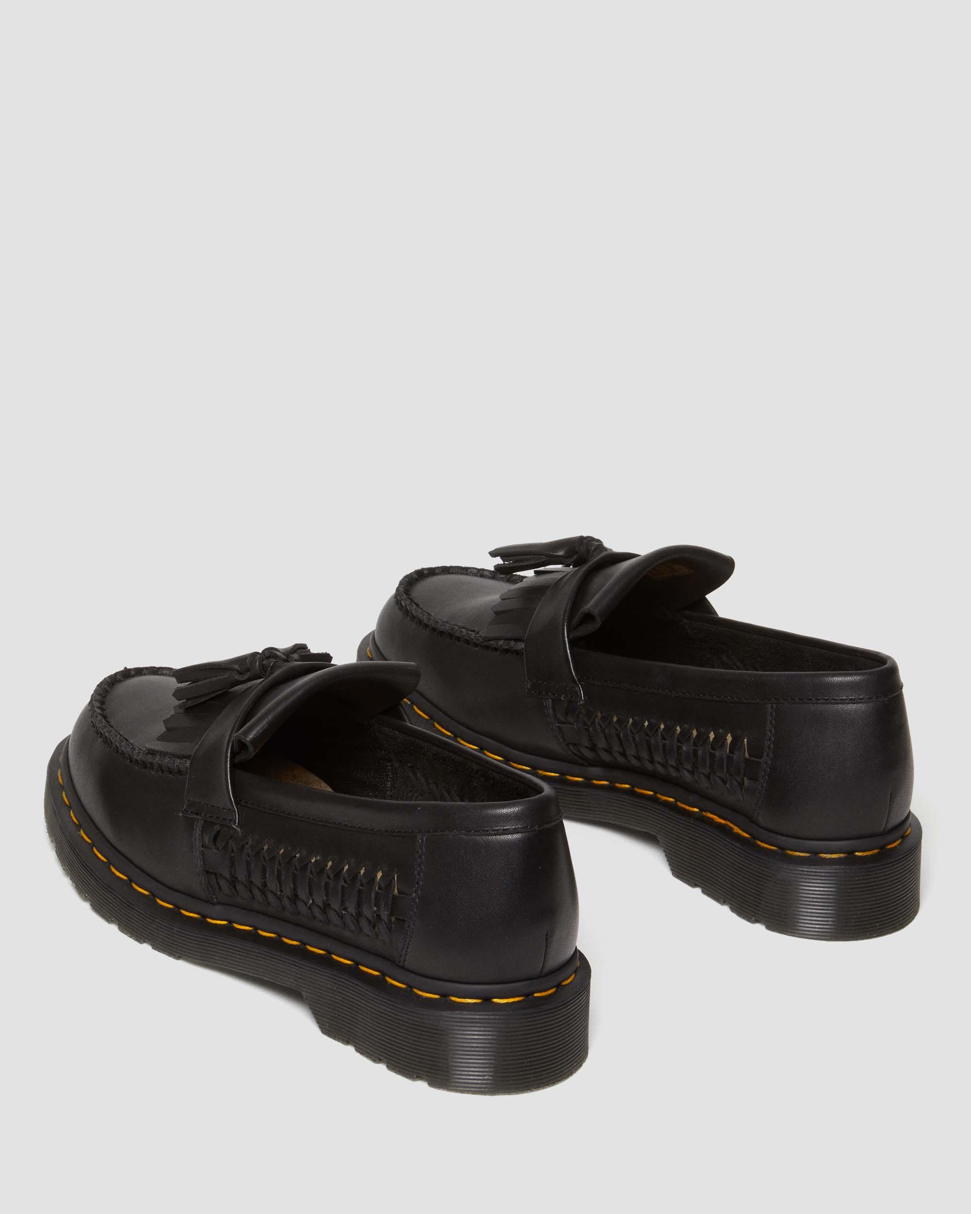 Adrian Woven Leather Tassel Loafers in BLACK | Dr. Martens™