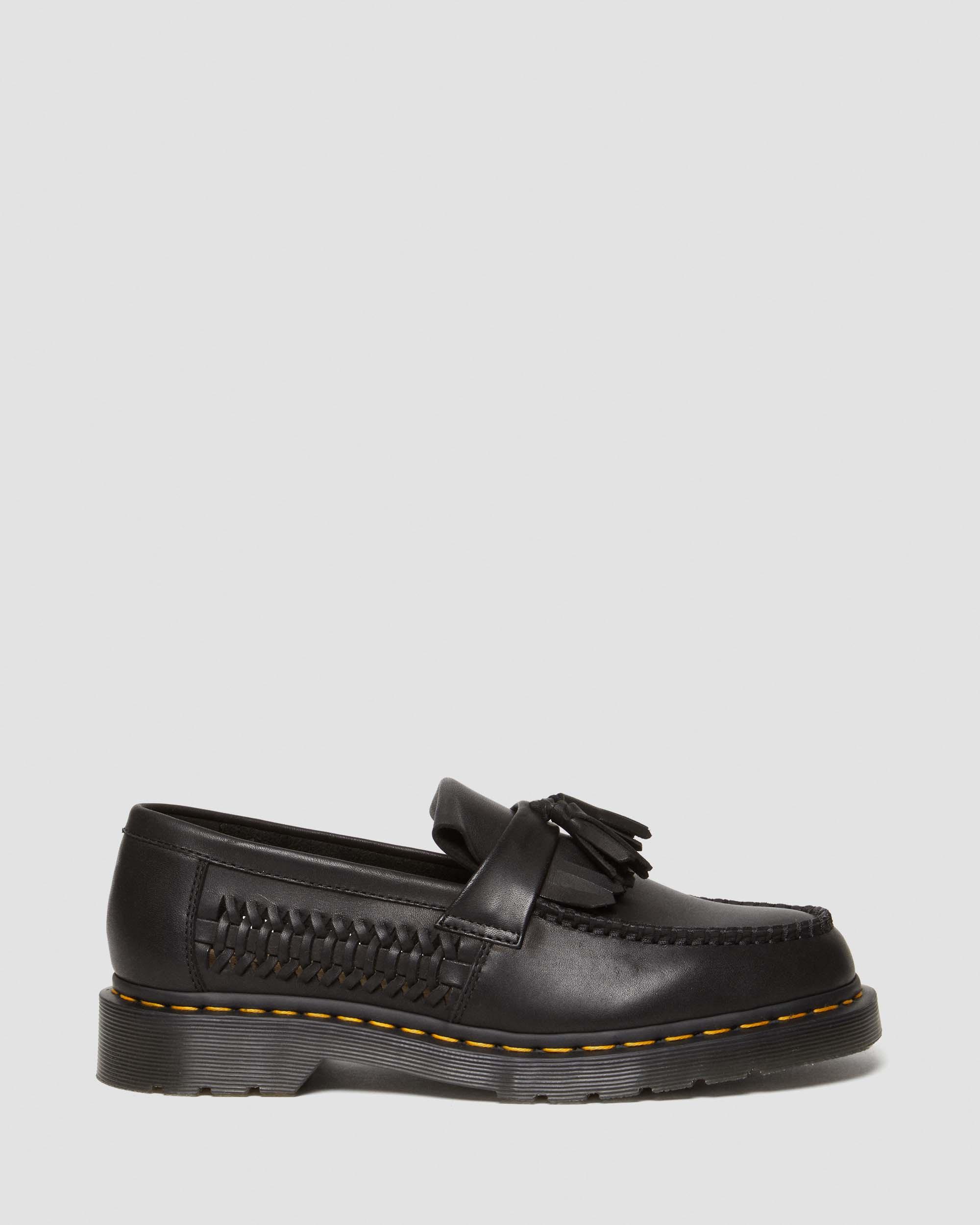 Adrian Woven Leather Tassel Loafers in BLACK | Dr. Martens™