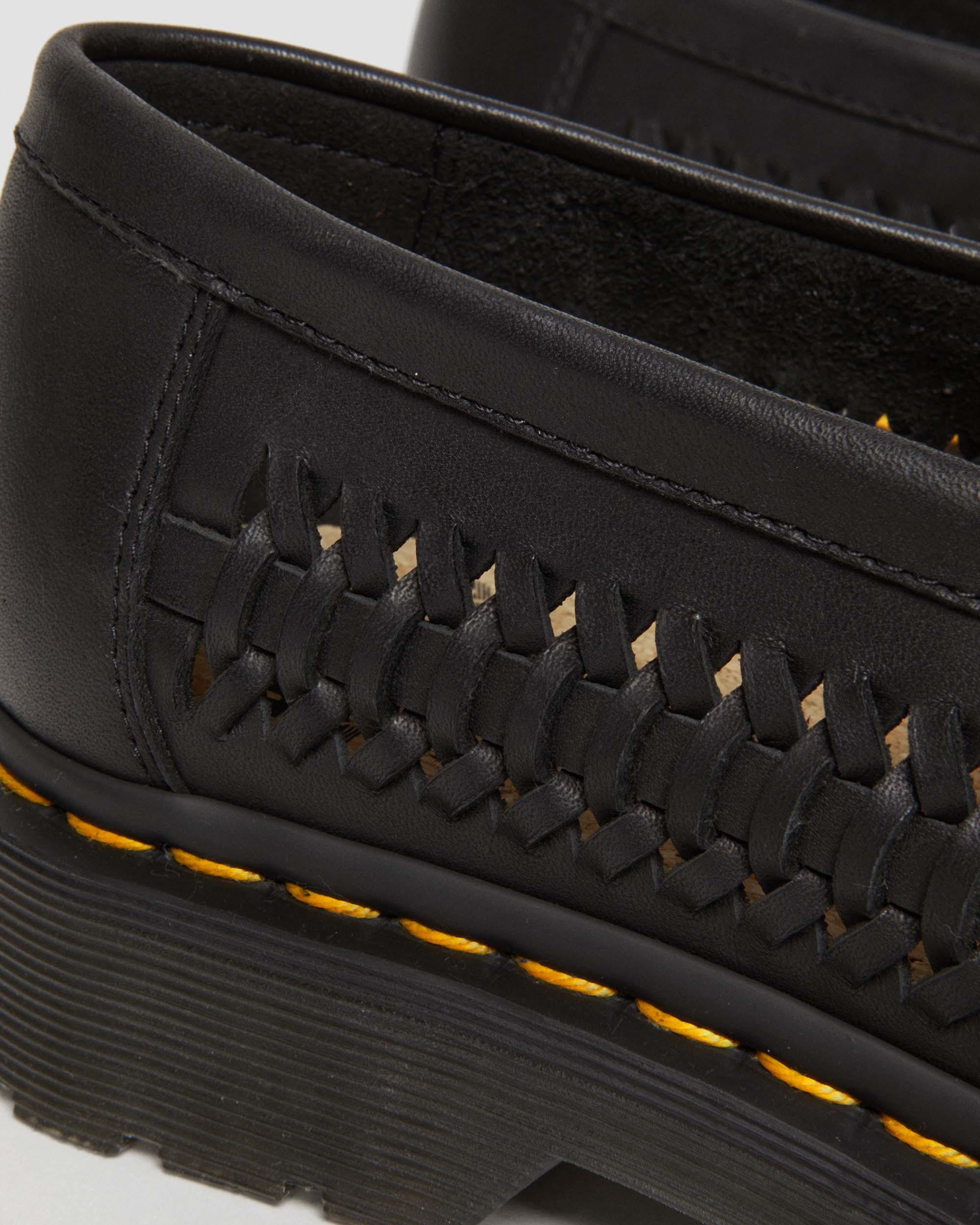 Adrian Woven Leather Tassel Loafers in BLACK | Dr. Martens™
