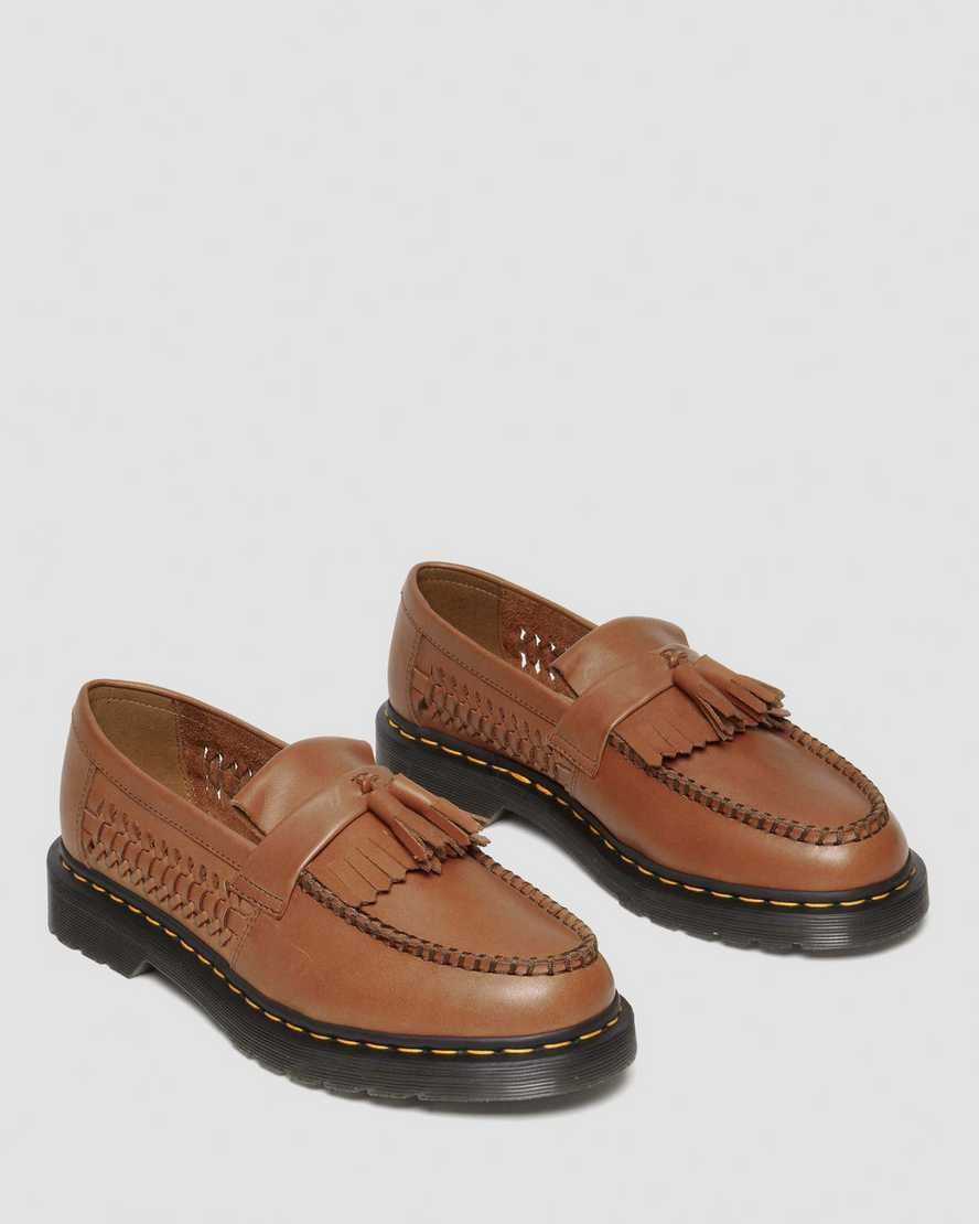 Shop Dr. Martens' Adrian Woven Leather Tassel Loafers In Brown,tan