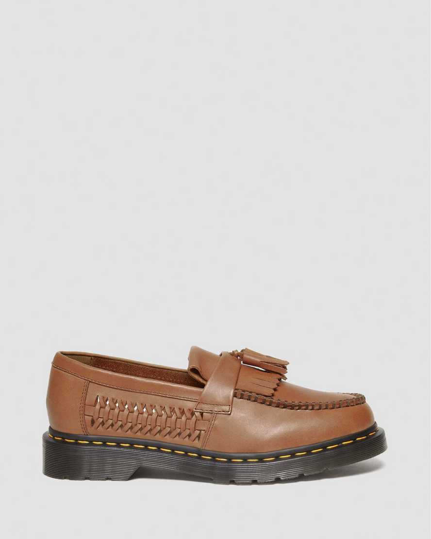 Shop Dr. Martens' Adrian Woven Leather Tassel Loafers In Brown,tan