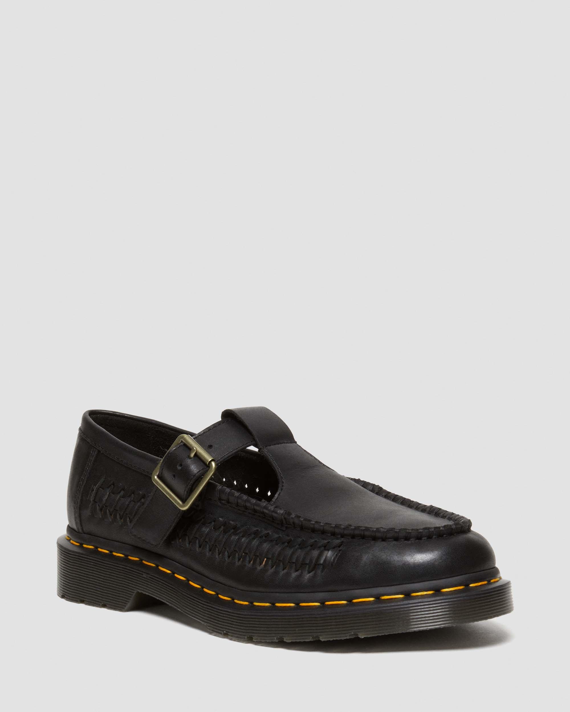 Adrian T-Bar Leather Mary Jane Shoes in Black | Dr. Martens