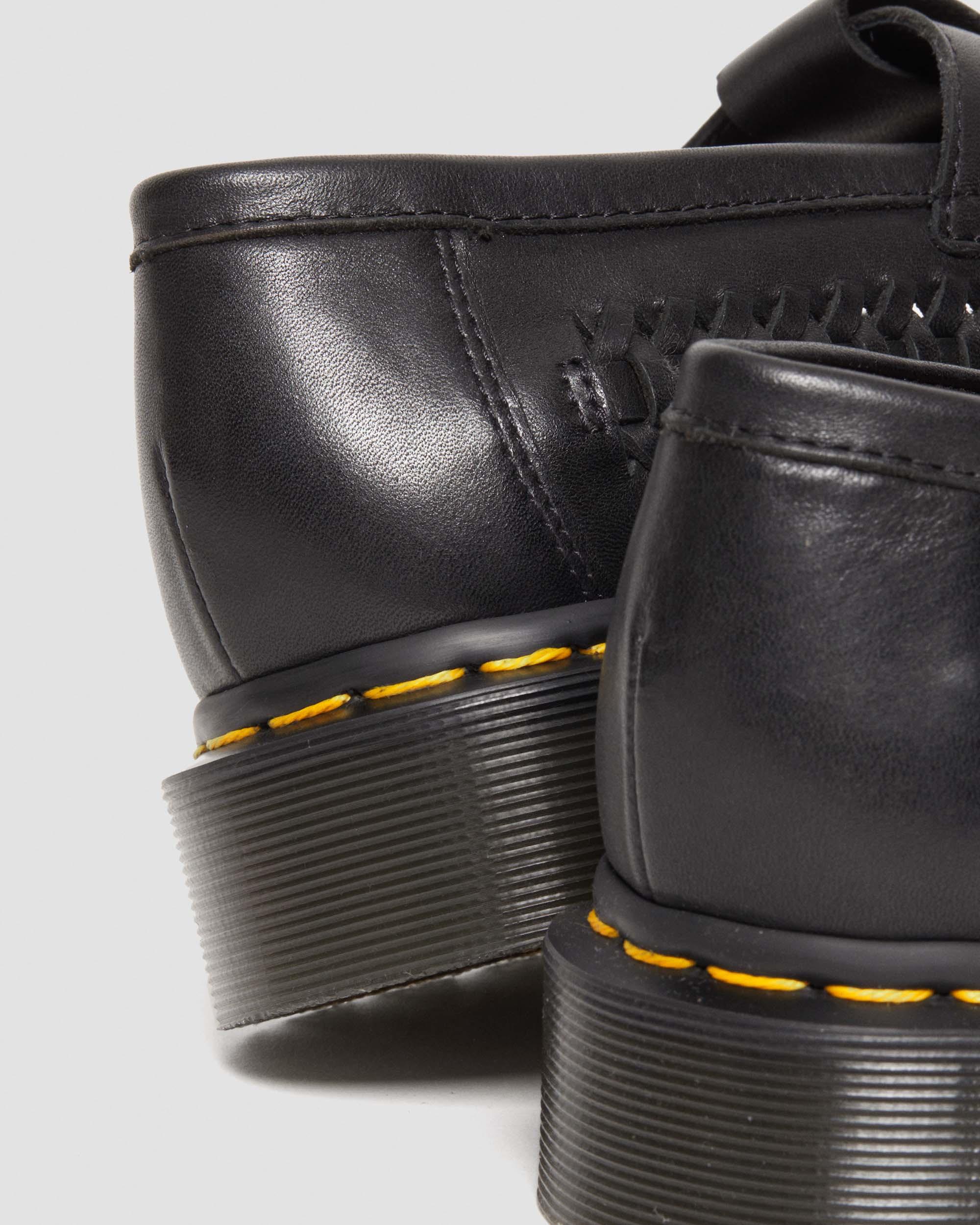 Adrian T-Bar Geweven Leren Mary Jane Schoenen in BLACK | Dr. Martens™