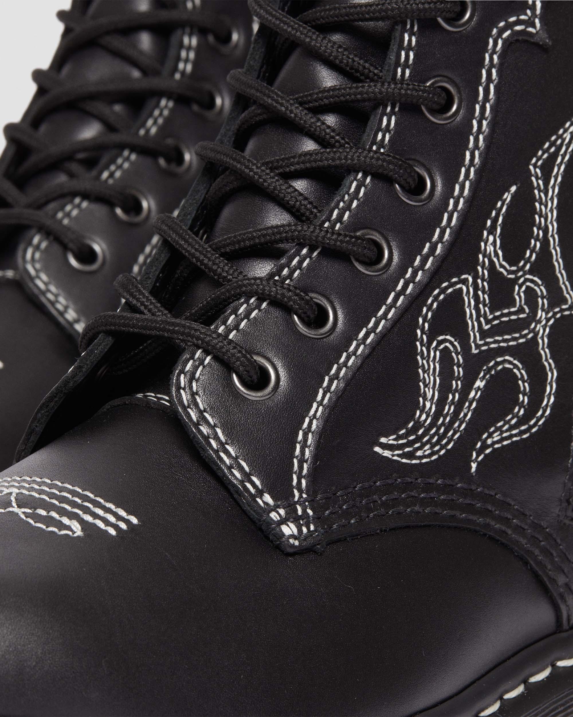 1460 Gothic Americana Leather Lace Up Boots in BLACK | Dr. Martens™