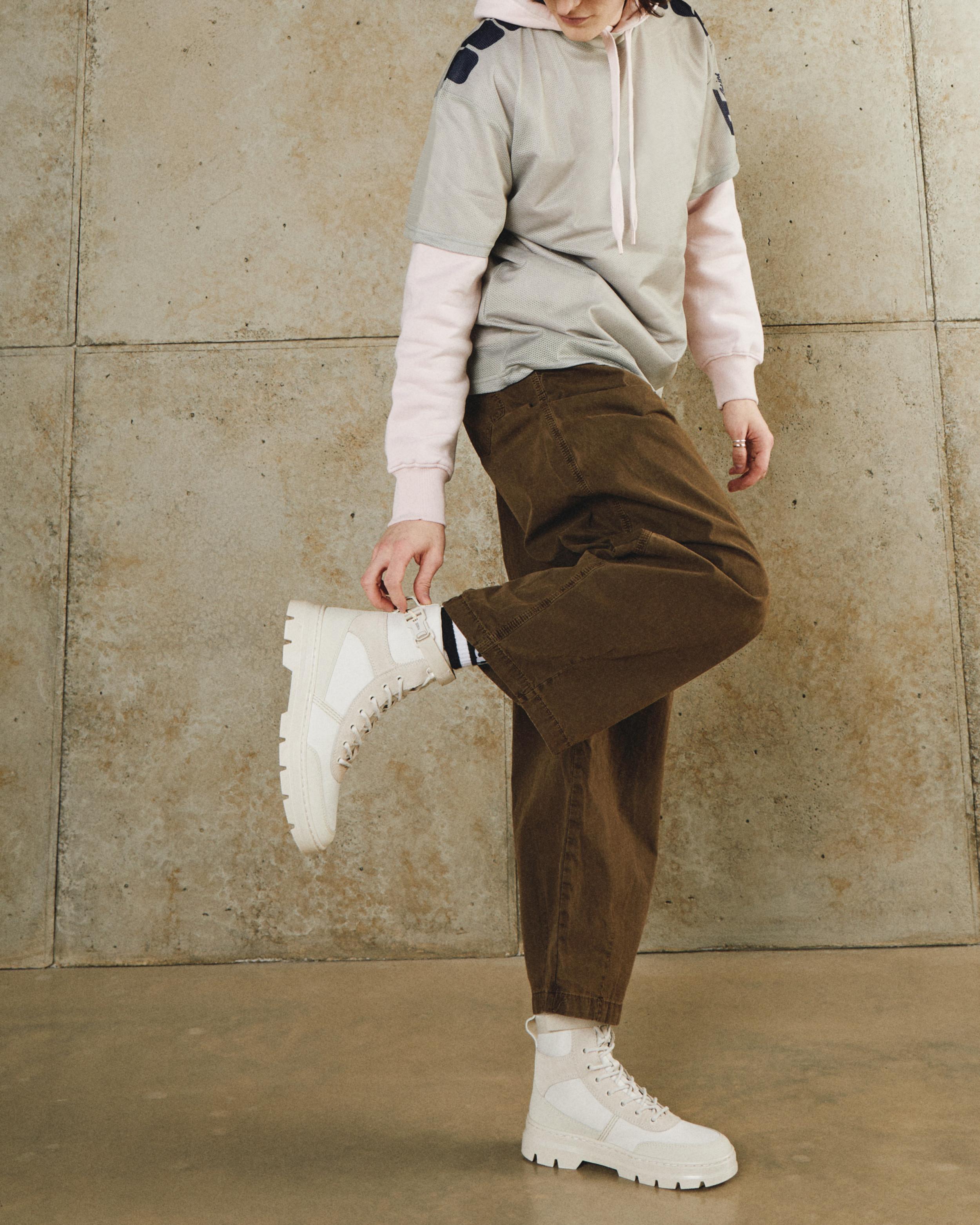 Combs Tech Poly & Suede Casual Boots in OFF WHITE+NATURAL | Dr