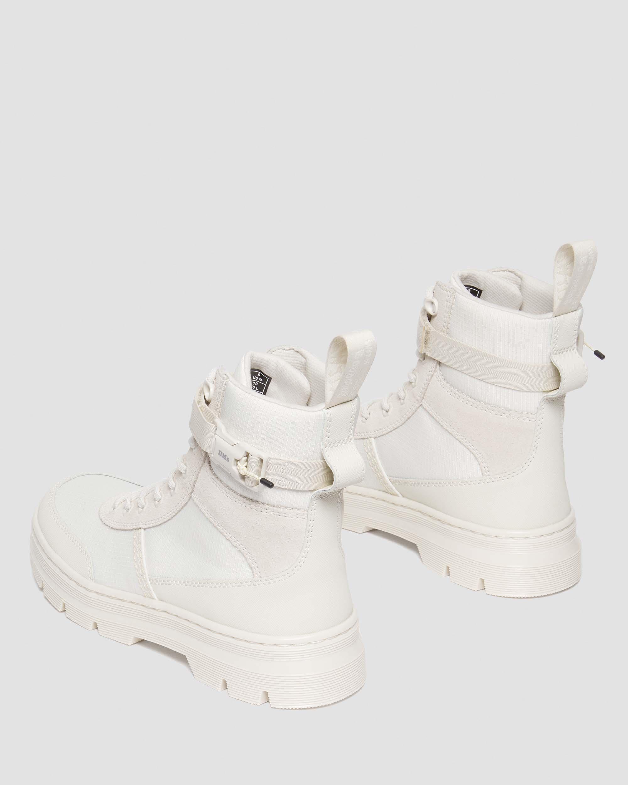 靴 Dr.Martens Combs Tech WHITE 21FW-I Combs Tech Poly & Suede Casual Boots in OFF WHITE+NATURAL | Dr