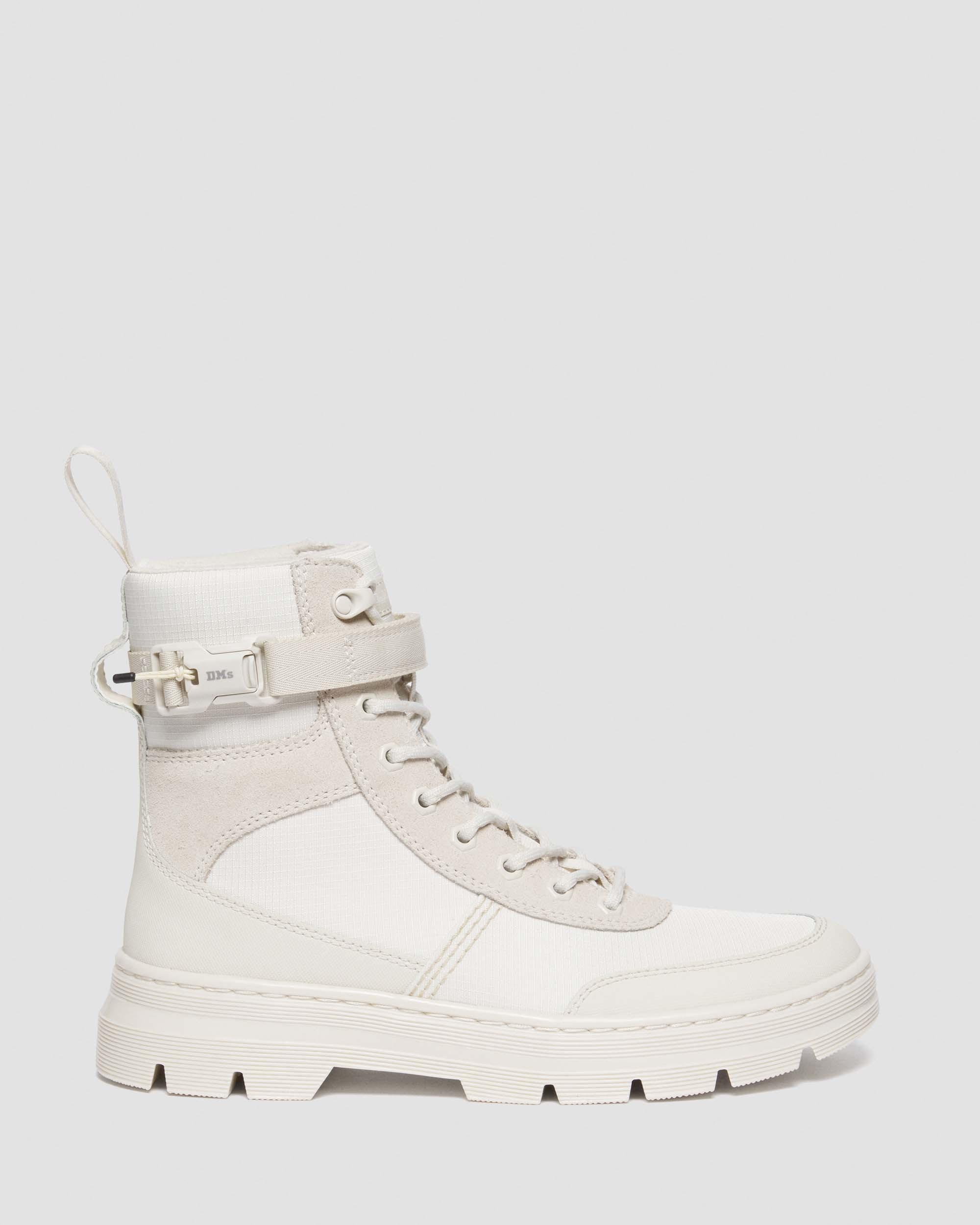 Combs Tech Poly & Suede Utility Boots in Off White+Natural