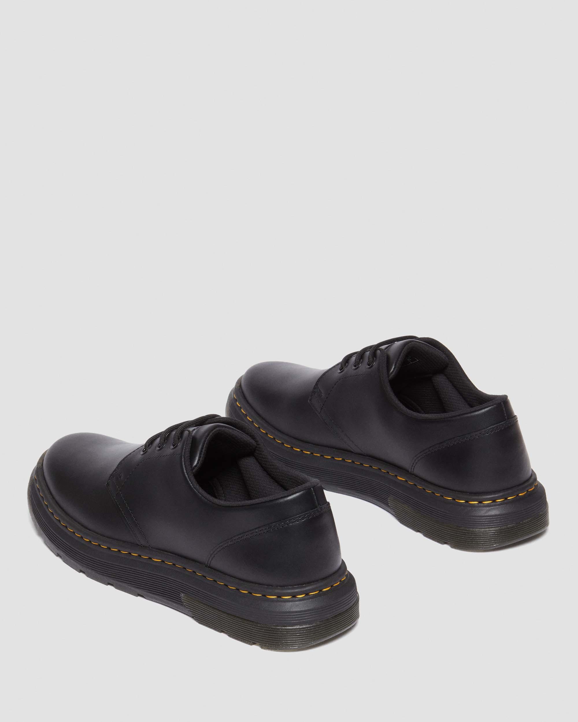 Crewson Lo Black Leather Shoes in BLACK