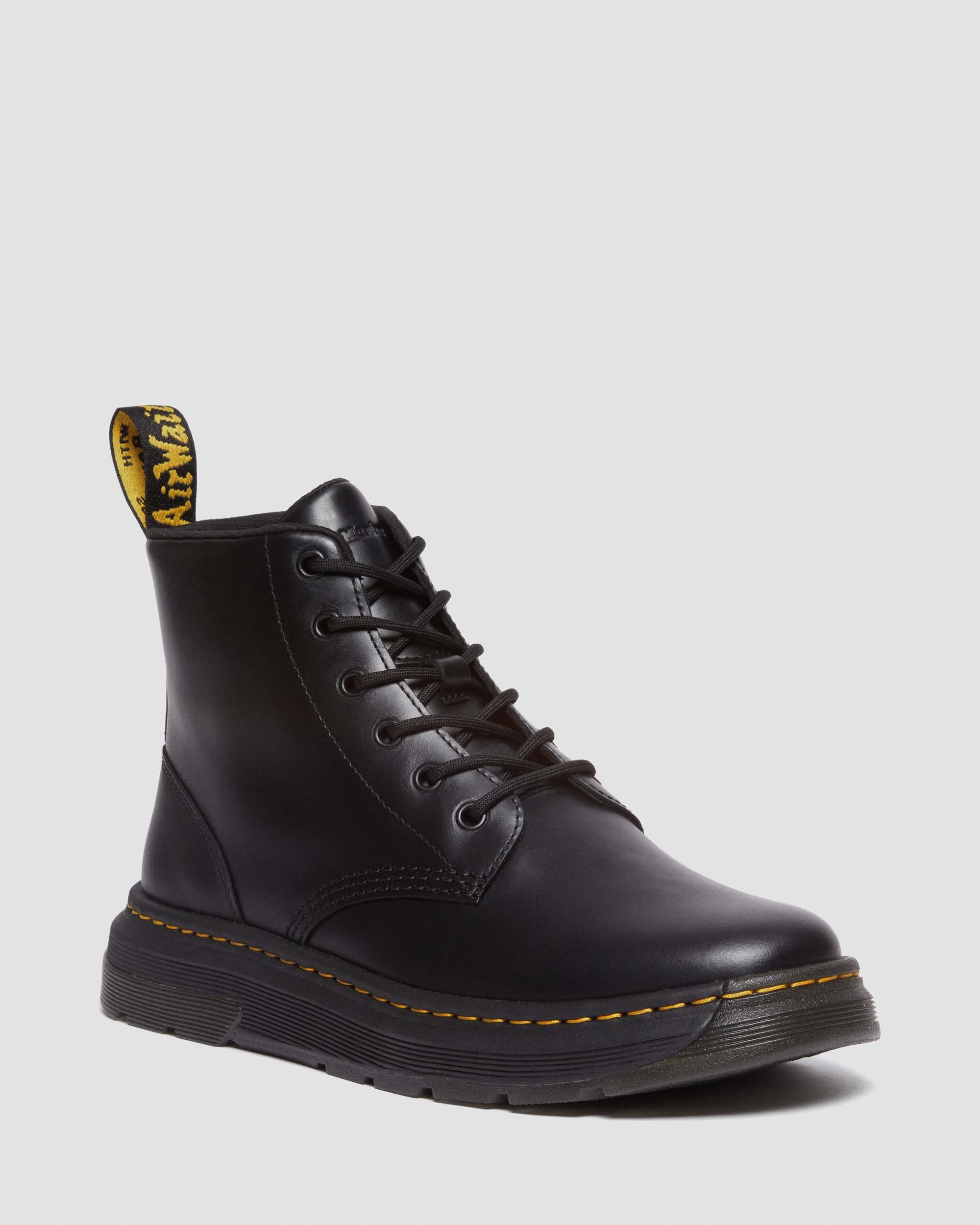 Crewson Chukka Lace Up Leather Boots in BLACK