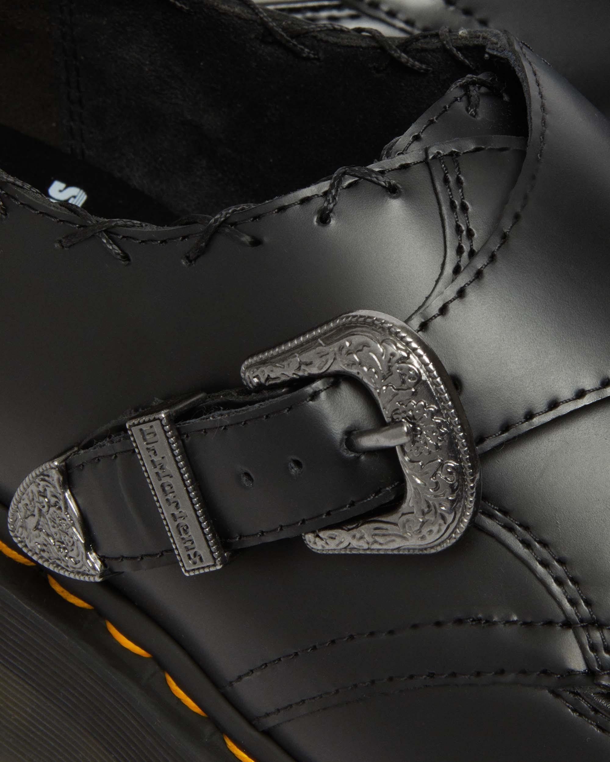 Zapatos con plataforma Creepers Ramsey de piel Smooth tejida in Negro