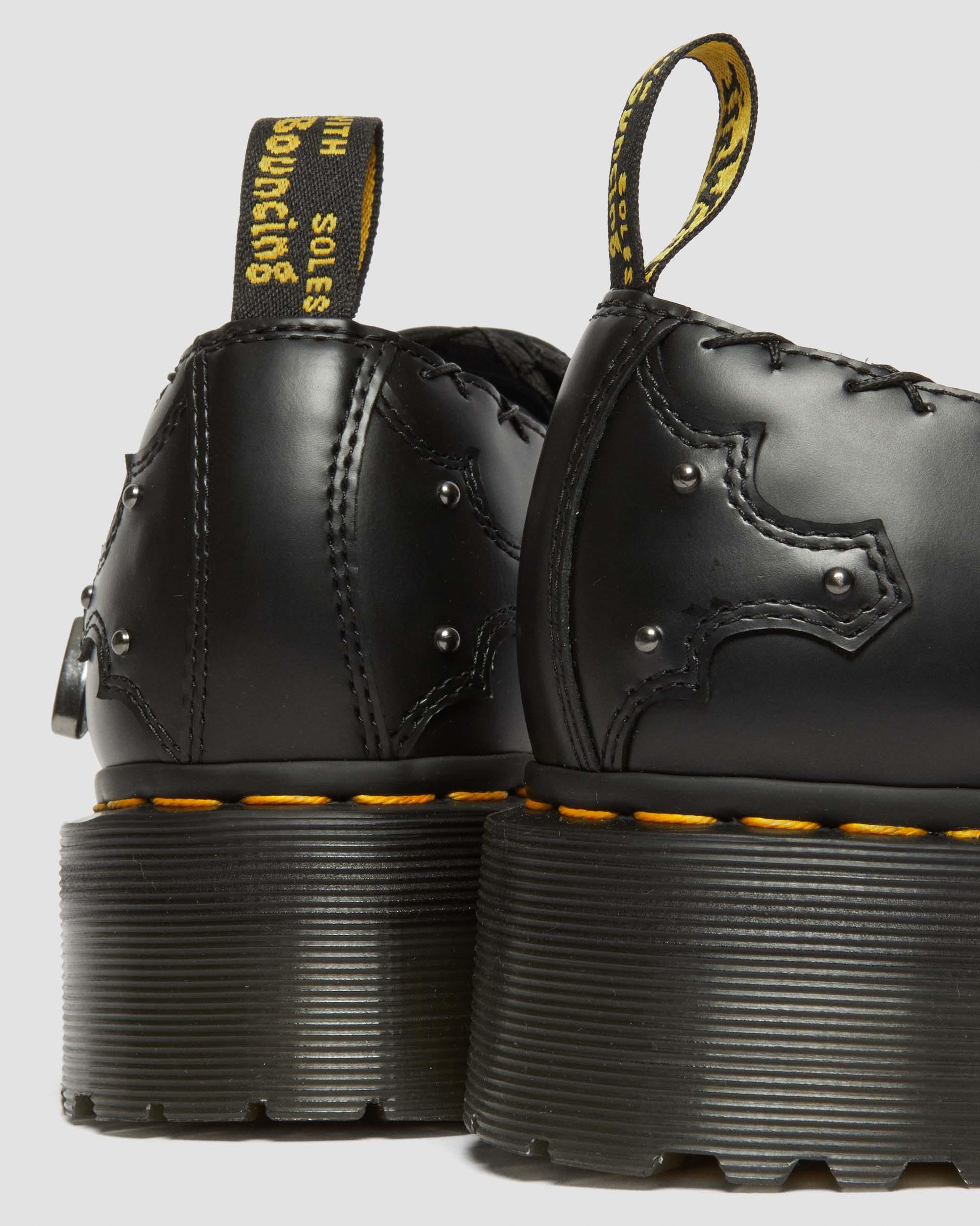 DR MARTENS Ramsey Woven Smooth Leather Platform Creepers